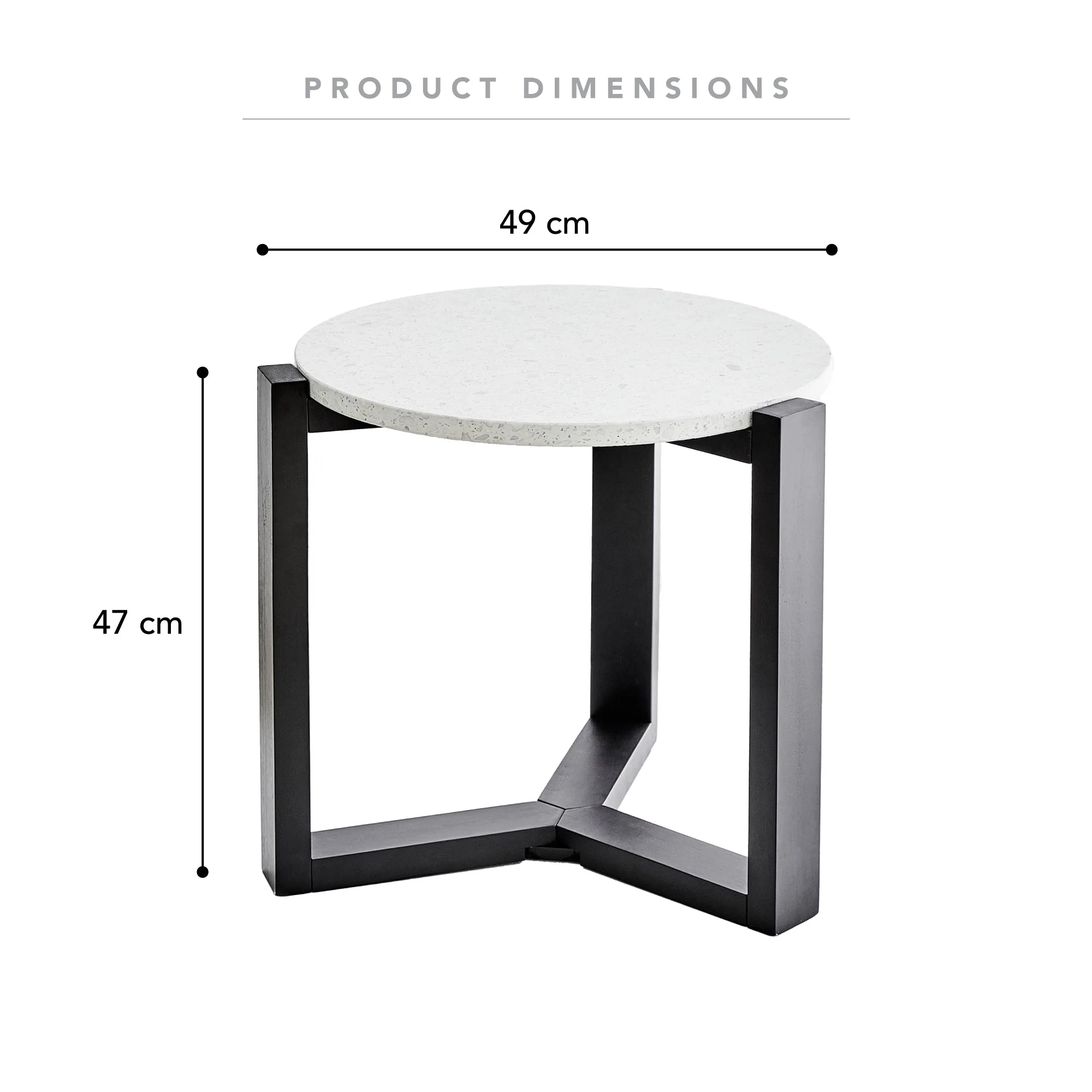 Sass Terrazzo Side Table Black - Image 3