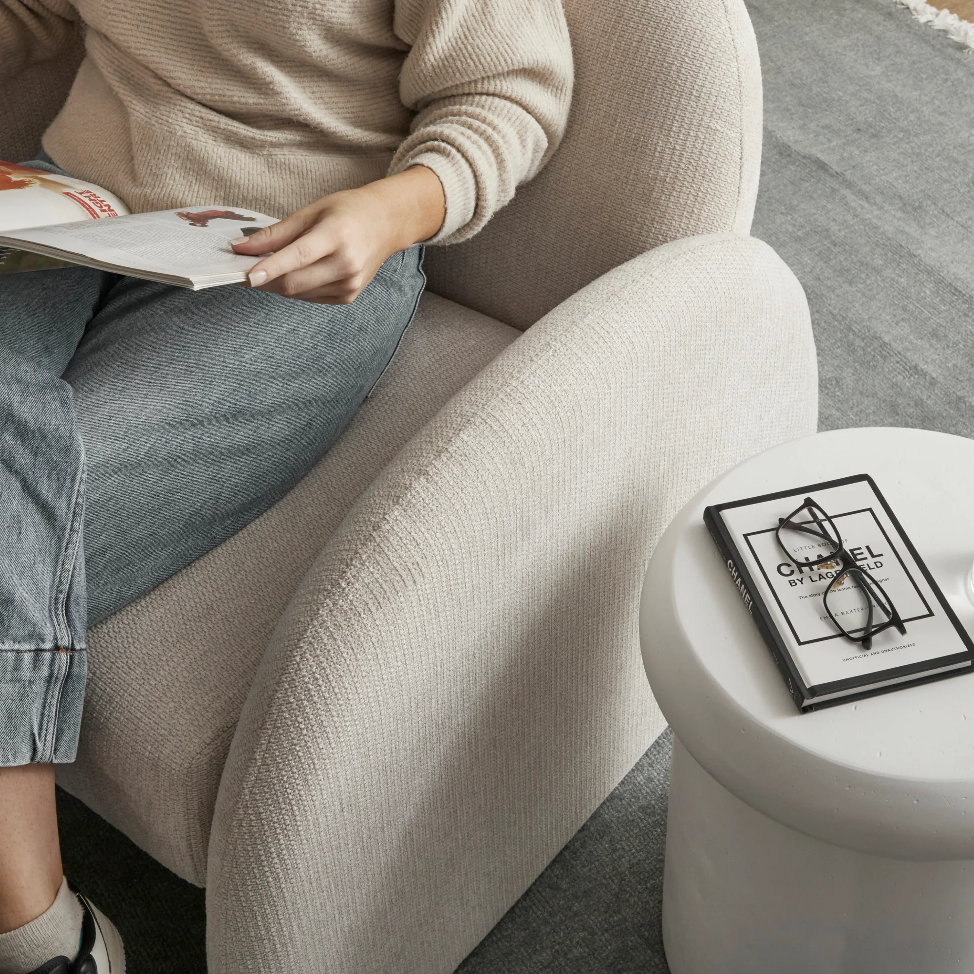 Selene Arched Armchair Cream - Image 4