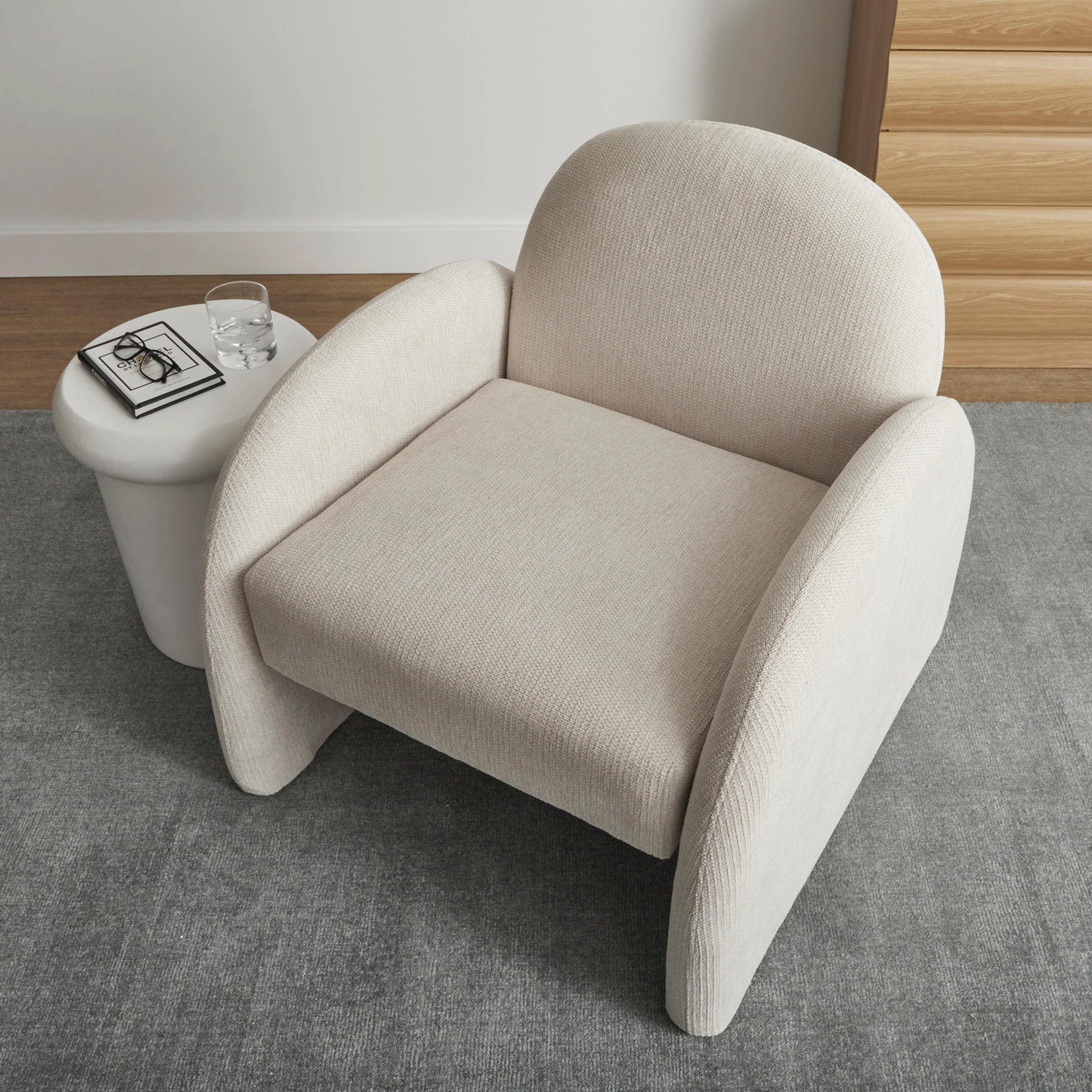 Selene Arched Armchair Cream - Image 6