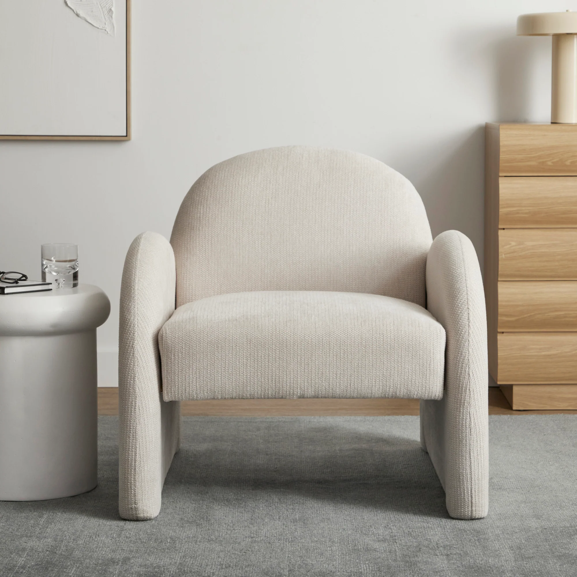 Selene Arched Armchair Cream - Image 5