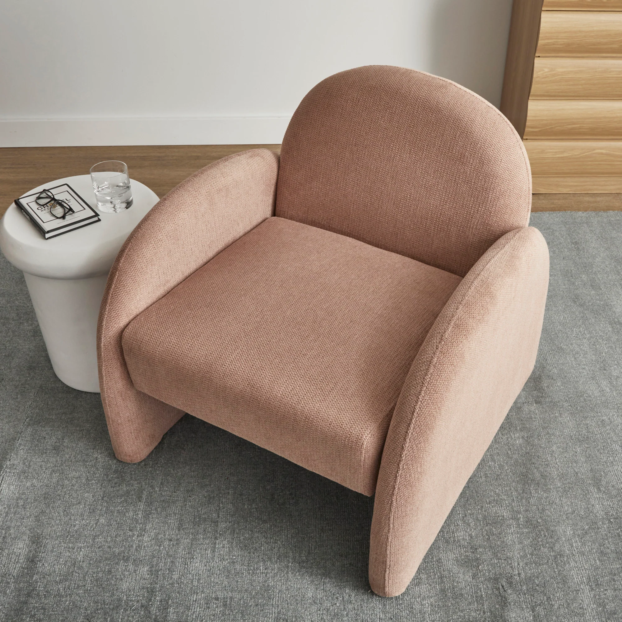 Selene Arched Armchair Rose Tan - Image 6