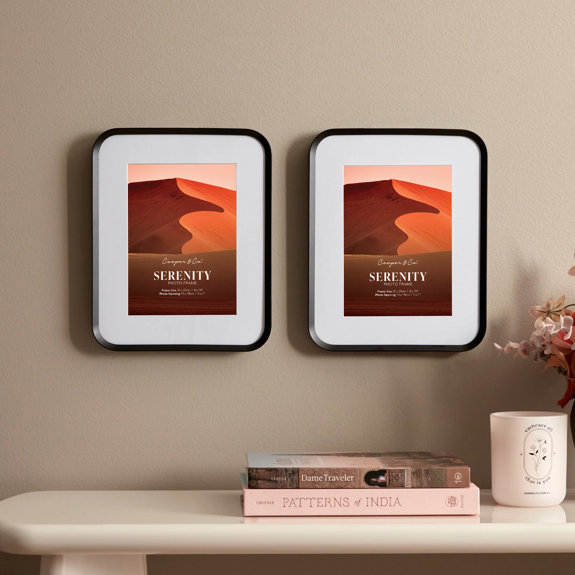 Serenity Set of 2 20x25cm Mat to 13x18cm Photo Frame - Image 2