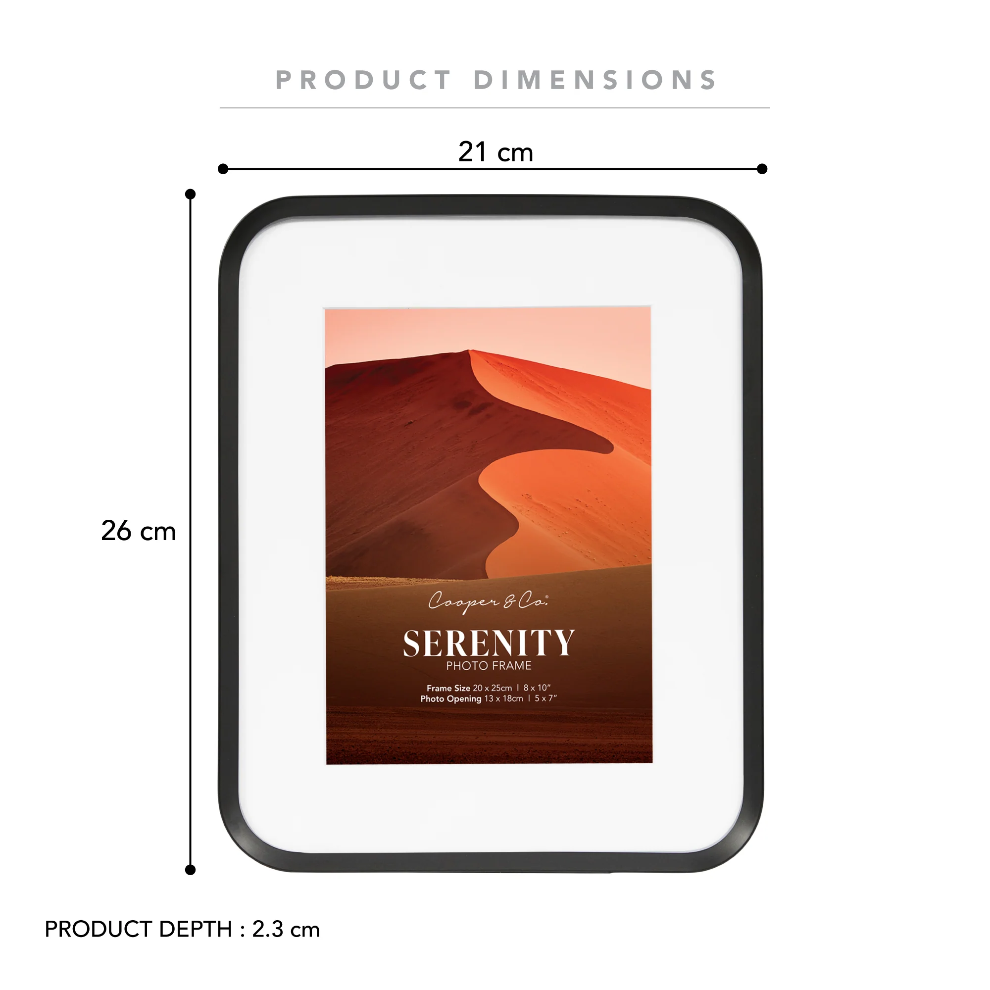 Serenity Set of 2 20x25cm Mat to 13x18cm Photo Frame - Image 3