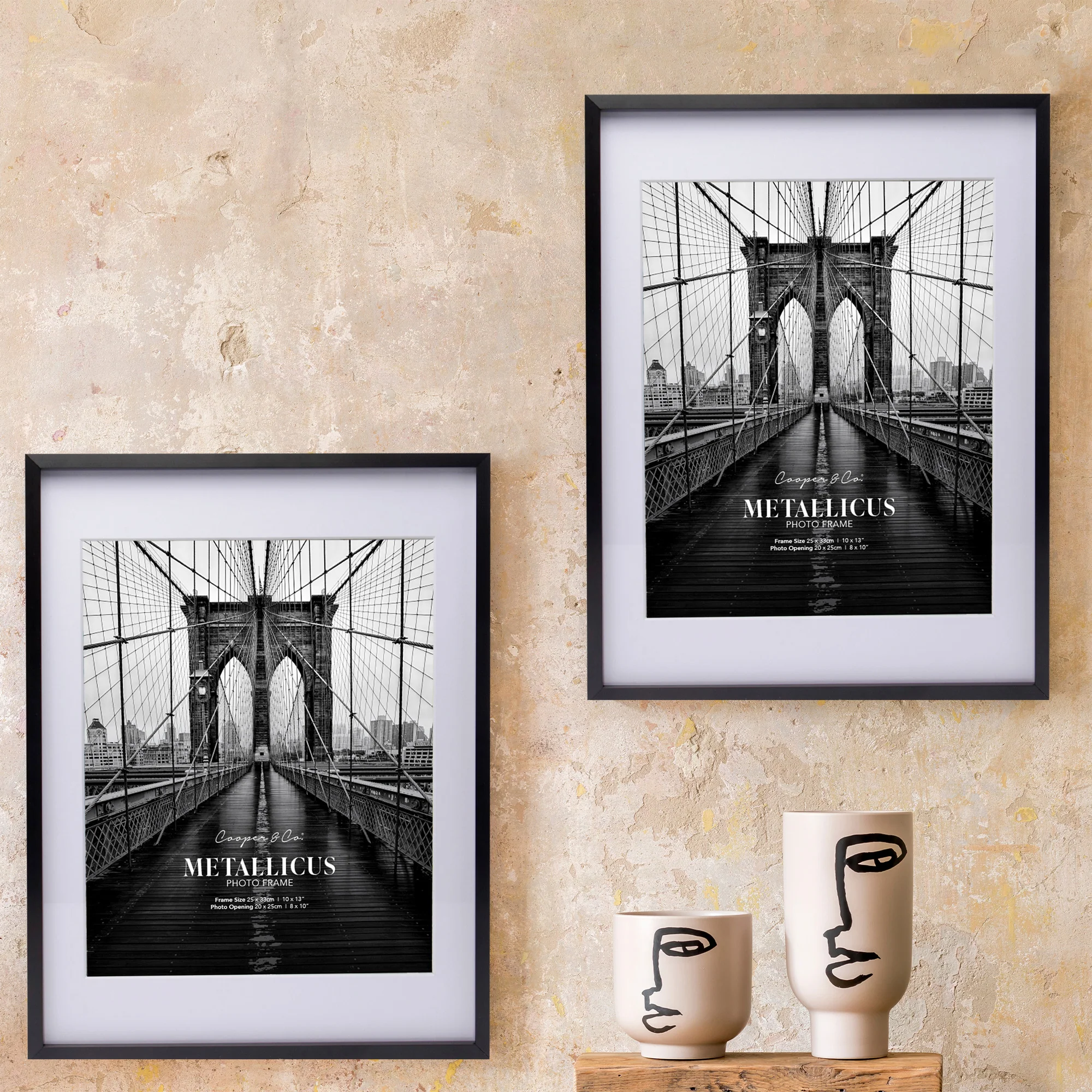 Set Of 2 25x33cm Mat to 20x25cm Premium Metal Photo Frames - Image 2