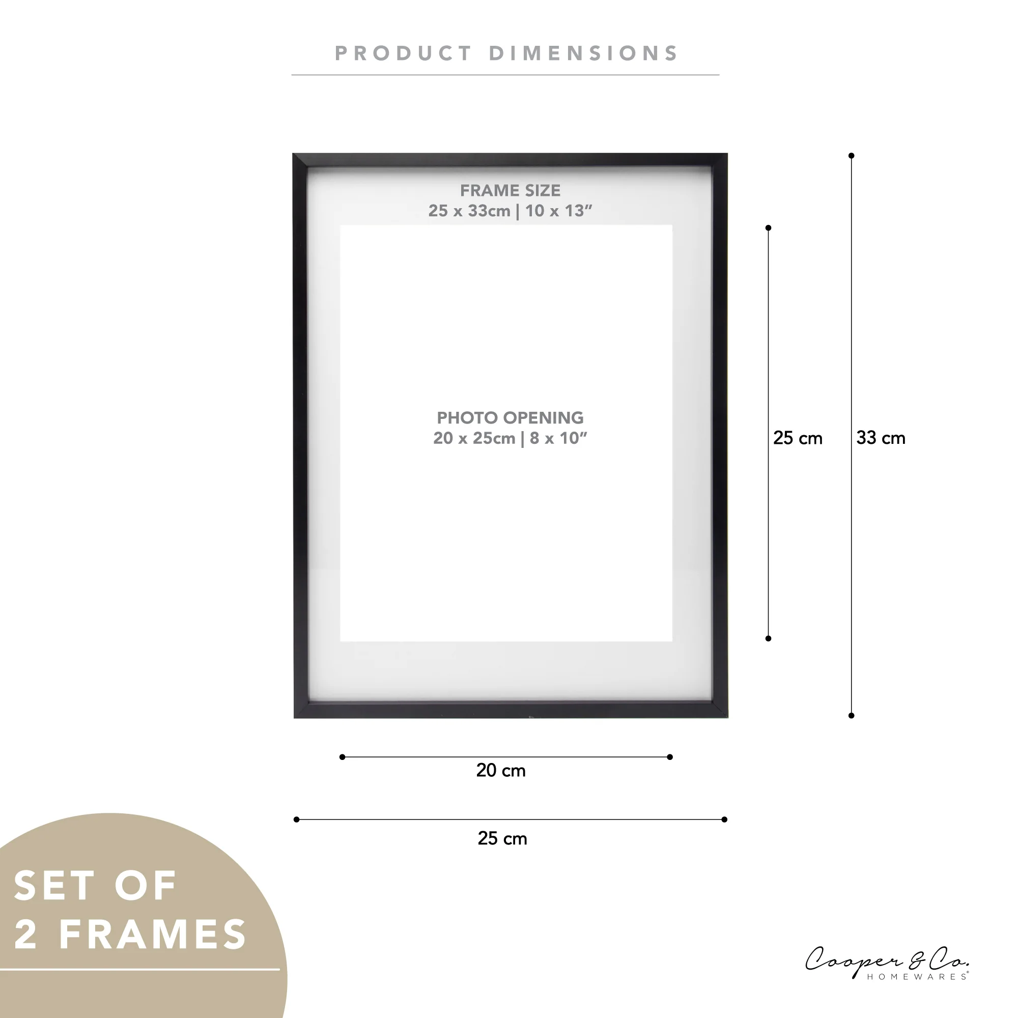 Set Of 2 25x33cm Mat to 20x25cm Premium Metal Photo Frames - Image 3