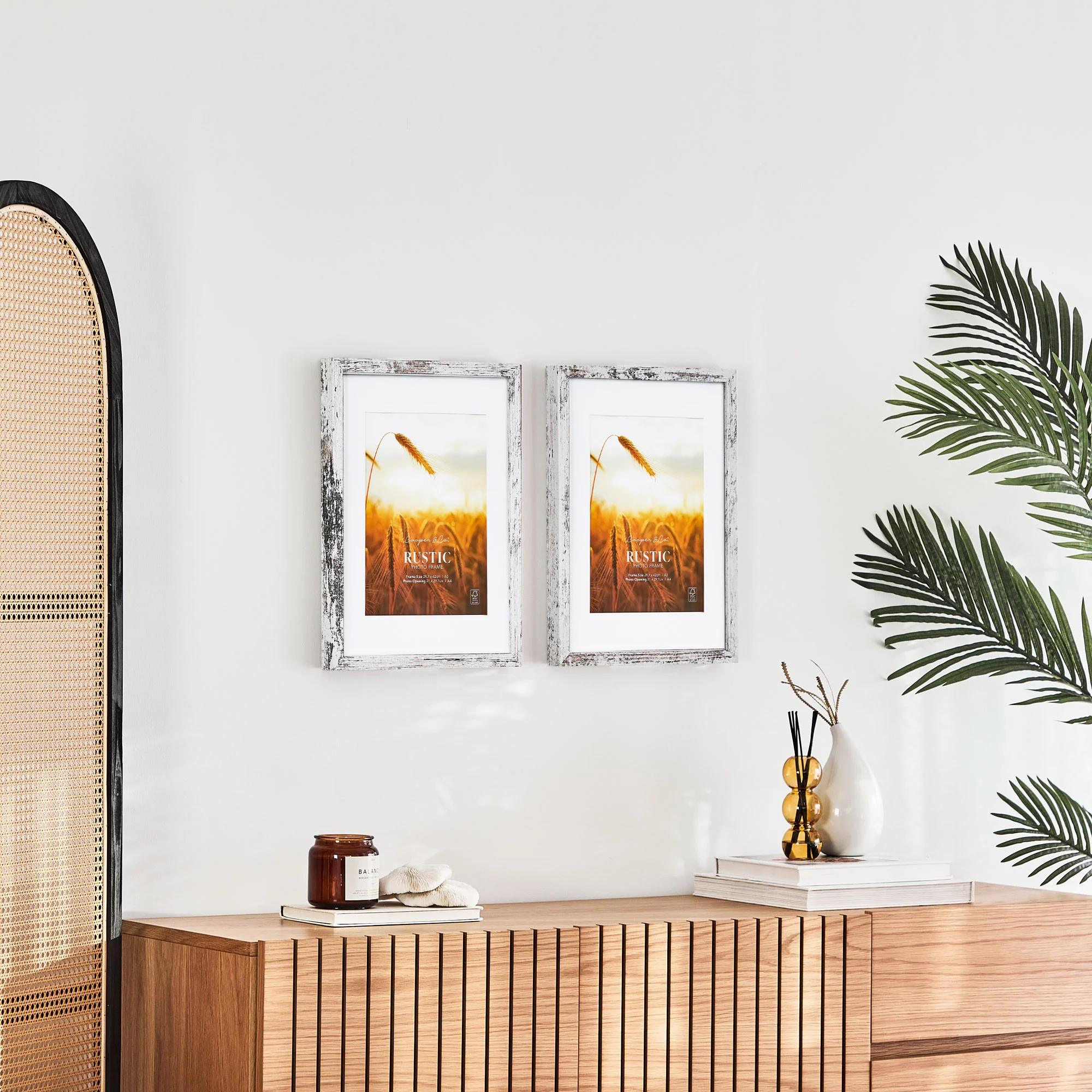 Set Of 2 29.7x42cm Mat to 21x29.7cm Premium Rustic Wooden Photo Frame - Image 11
