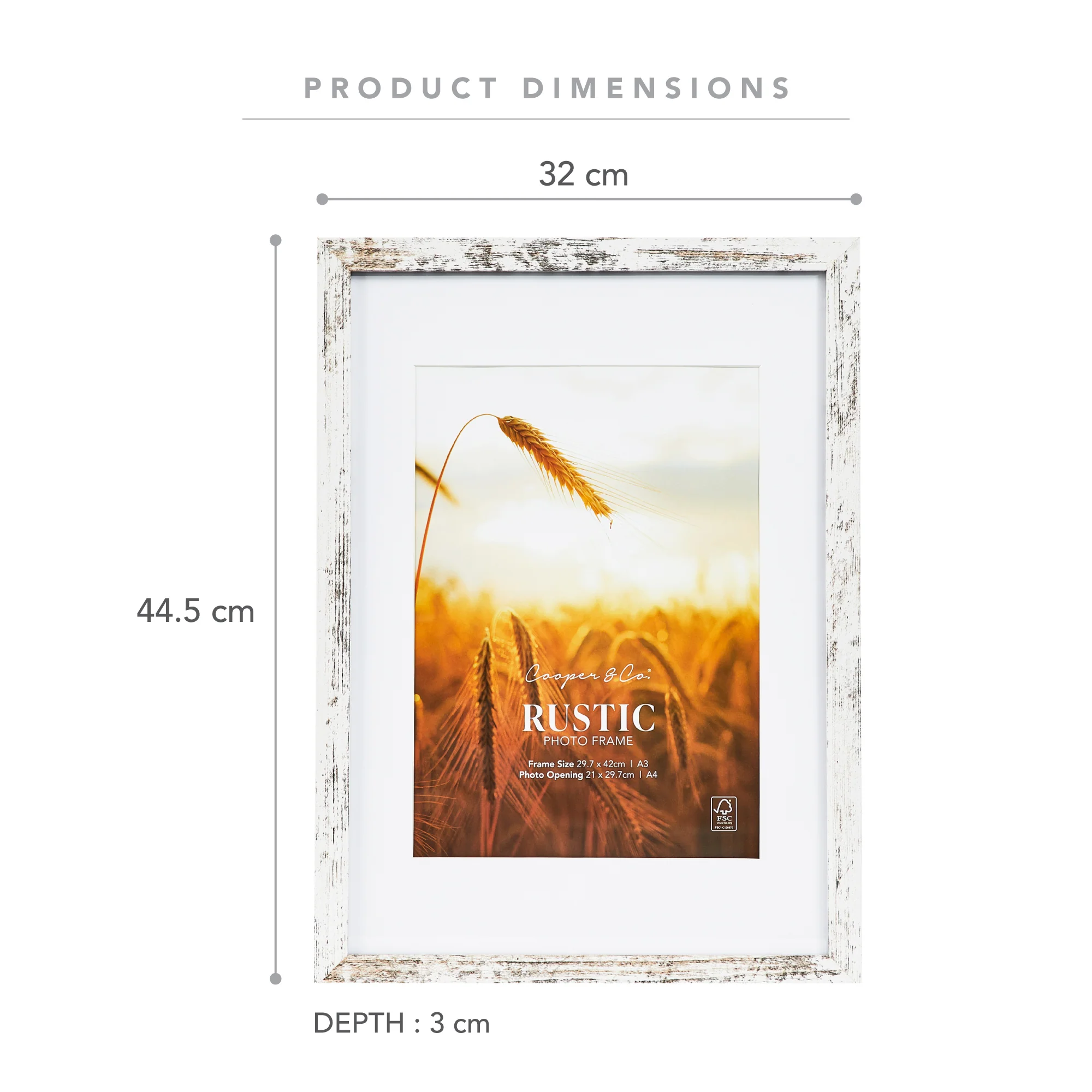 Set Of 2 29.7x42cm Mat to 21x29.7cm Premium Rustic Wooden Photo Frame - Image 12