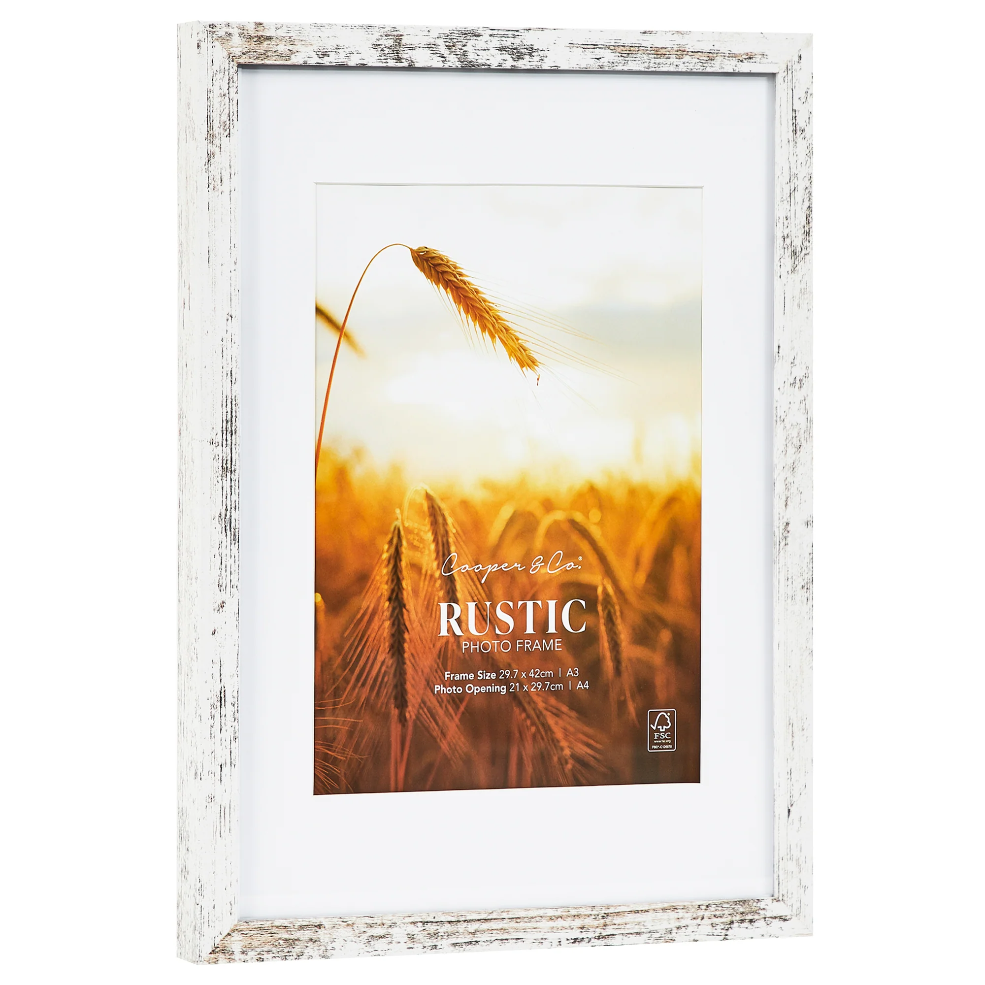 Set Of 2 29.7x42cm Mat to 21x29.7cm Premium Rustic Wooden Photo Frame - Image 16