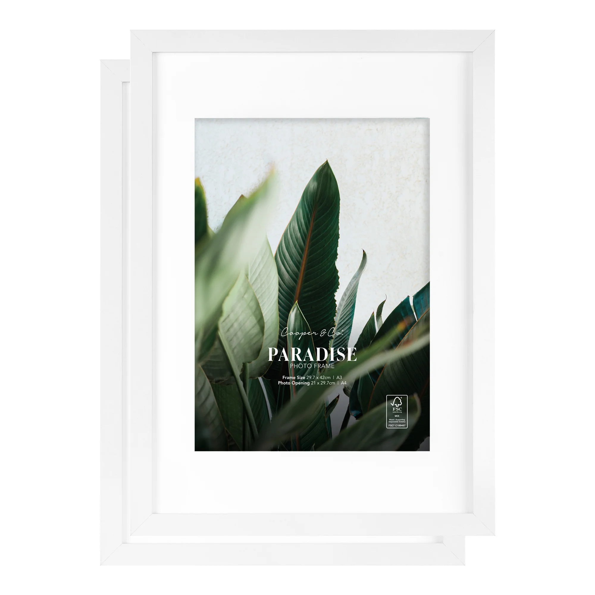 Set Of 2 A3 Mat to A4 Premium Paradise Wooden Photo Frame - Image 15