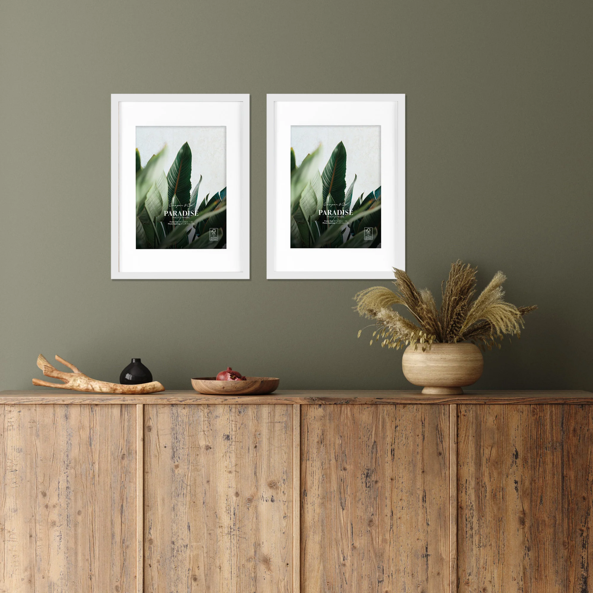 Set Of 2 A3 Mat to A4 Premium Paradise Wooden Photo Frame - Image 16