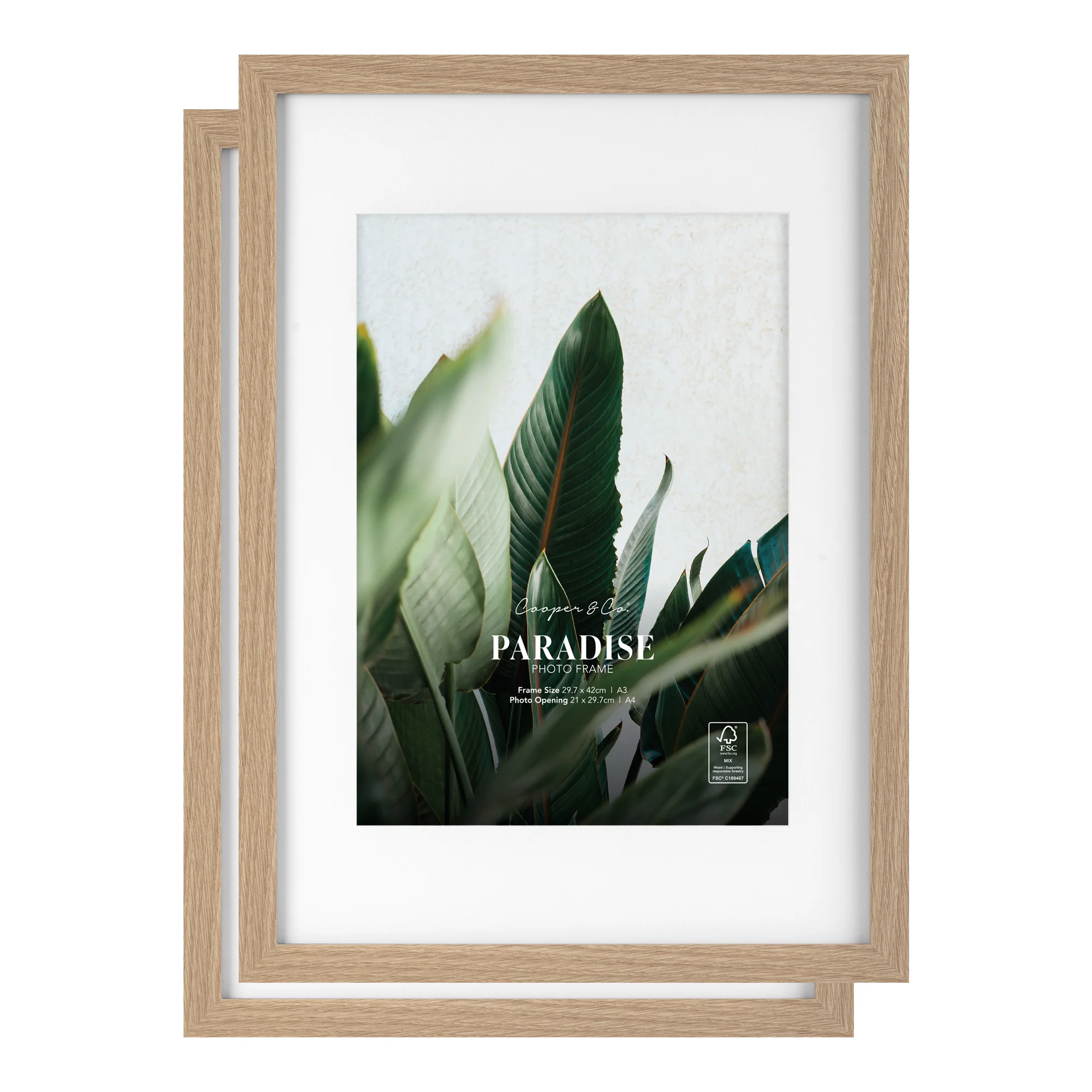 Set Of 2 A3 Mat to A4 Premium Paradise Wooden Photo Frame - Image 8
