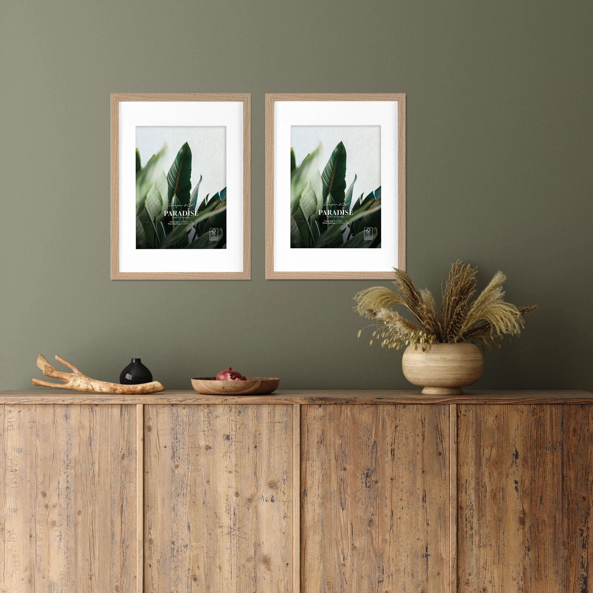 Set Of 2 A3 Mat to A4 Premium Paradise Wooden Photo Frame - Image 9