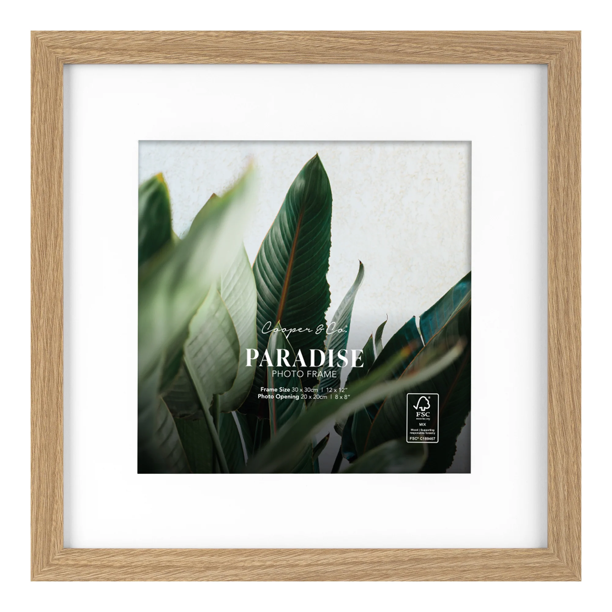 Set Of 2 30x30cm Mat to 20x20cm Premium Paradise Wooden Photo Frame - Image 12