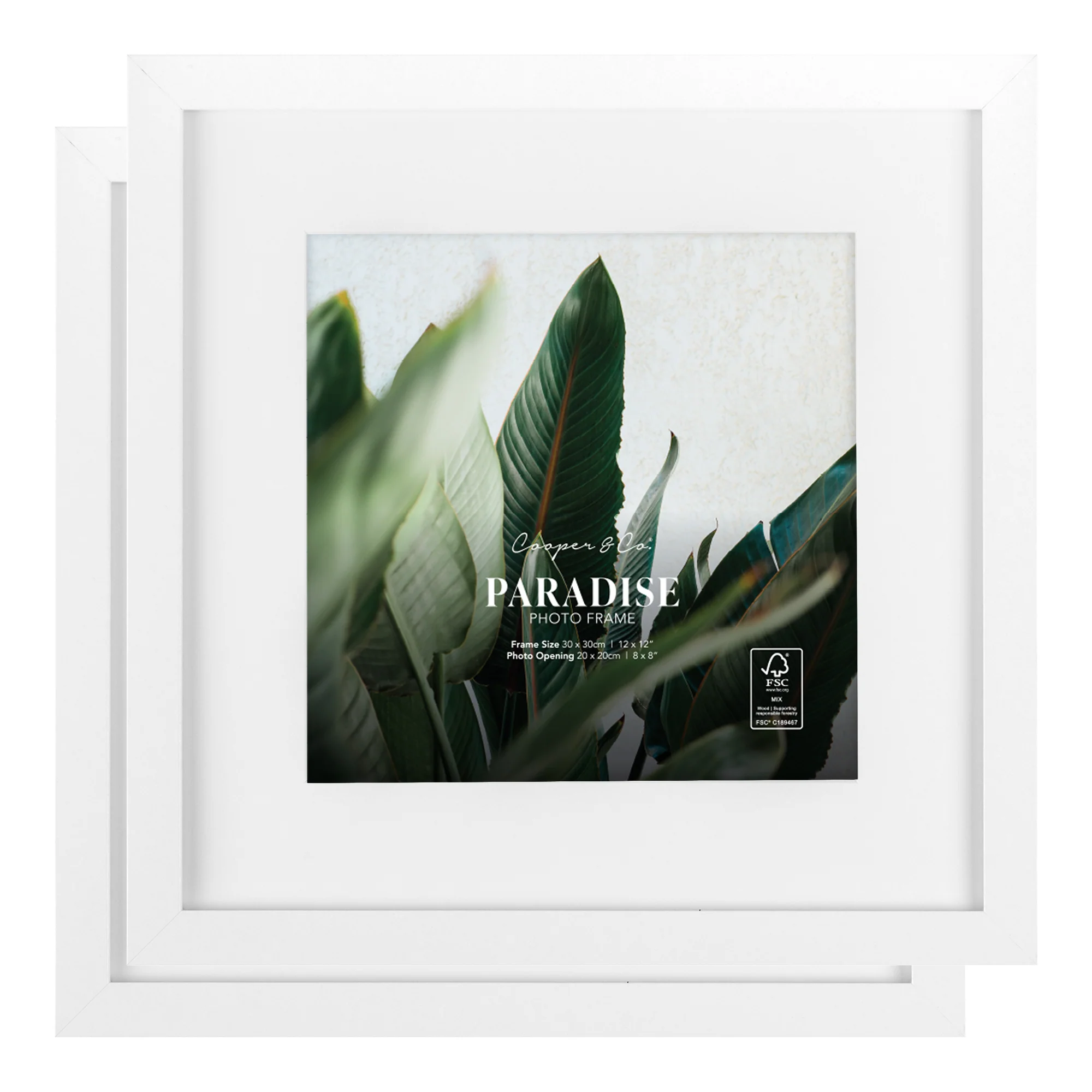 Set Of 2 30x30cm Mat to 20x20cm Premium Paradise Wooden Photo Frame - Image 15