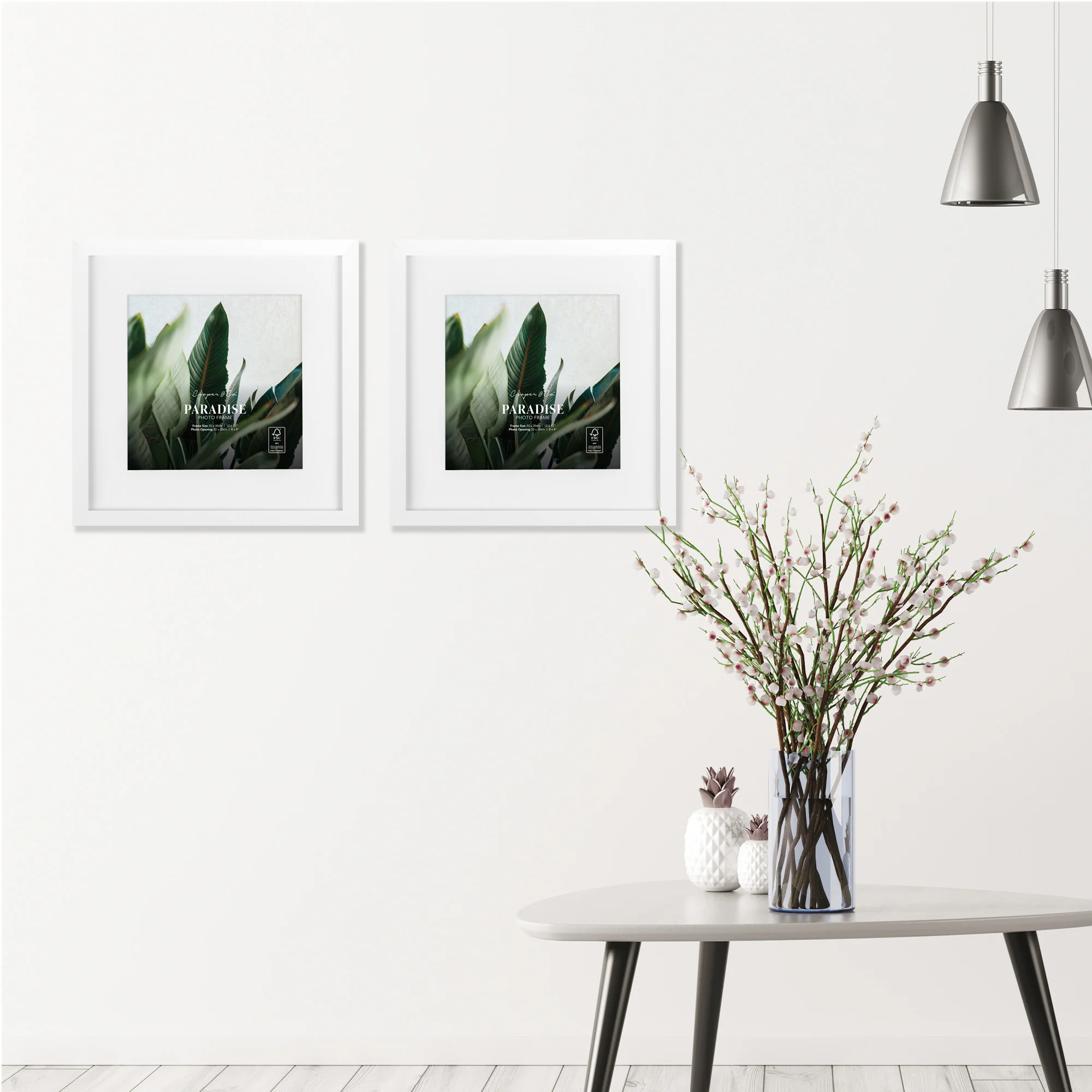 Set Of 2 30x30cm Mat to 20x20cm Premium Paradise Wooden Photo Frame - Image 16