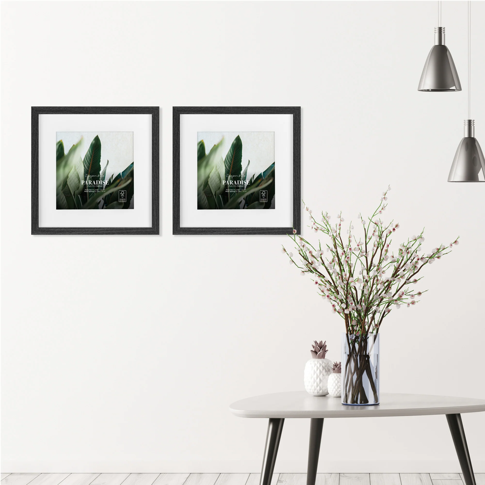 Set Of 2 30x30cm Mat to 20x20cm Premium Paradise Wooden Photo Frame - Image 2