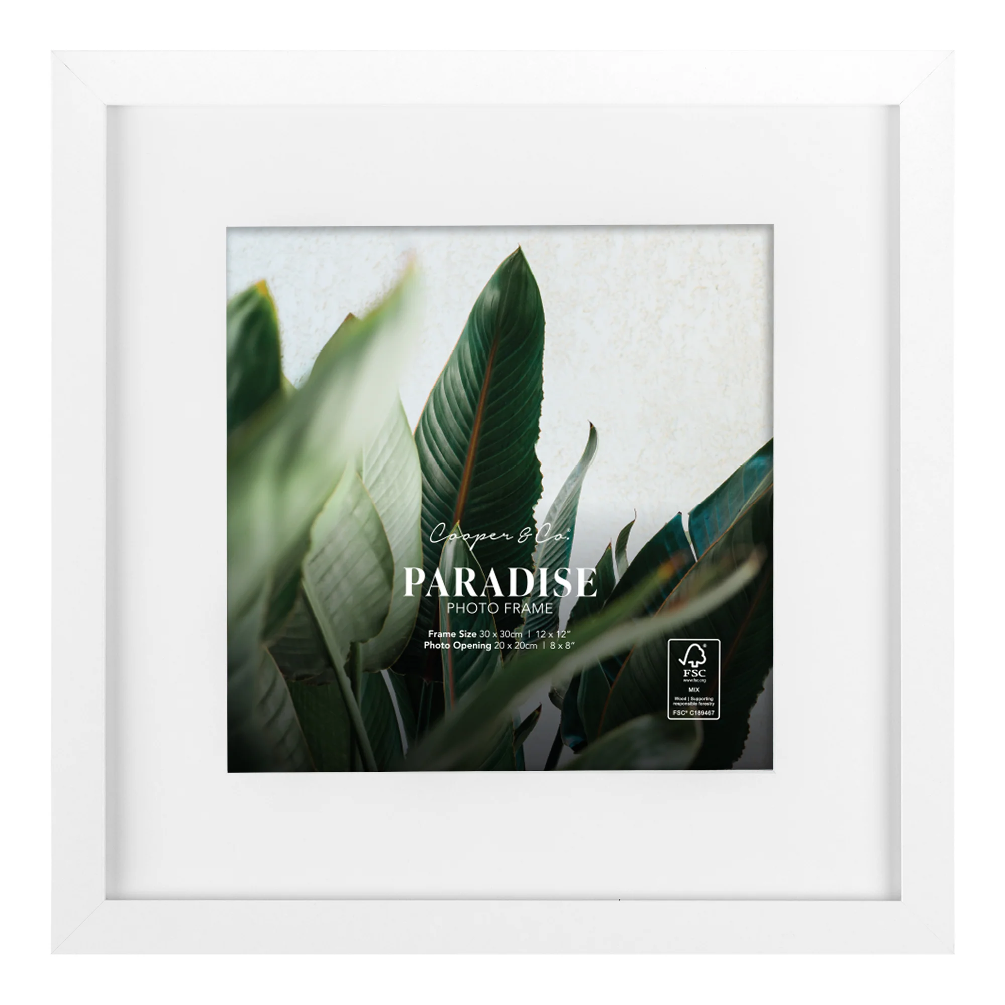 Set Of 2 30x30cm Mat to 20x20cm Premium Paradise Wooden Photo Frame - Image 20