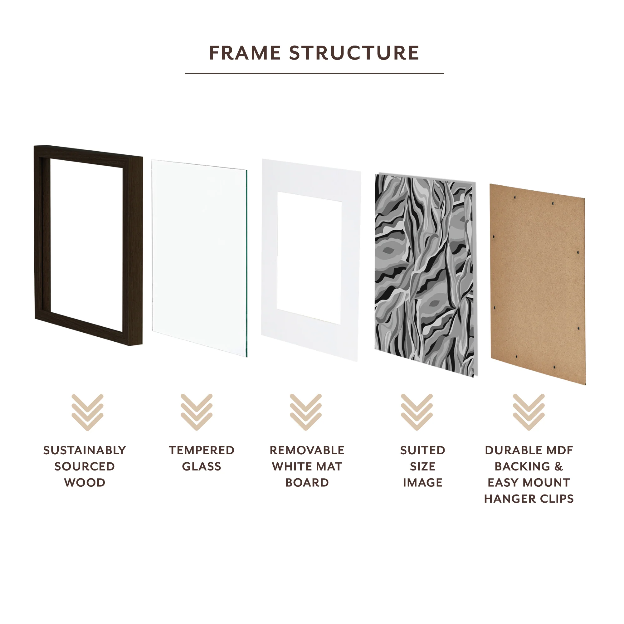 Set Of 2 30x30cm Mat to 20x20cm Premium Paradise Wooden Photo Frame - Image 4