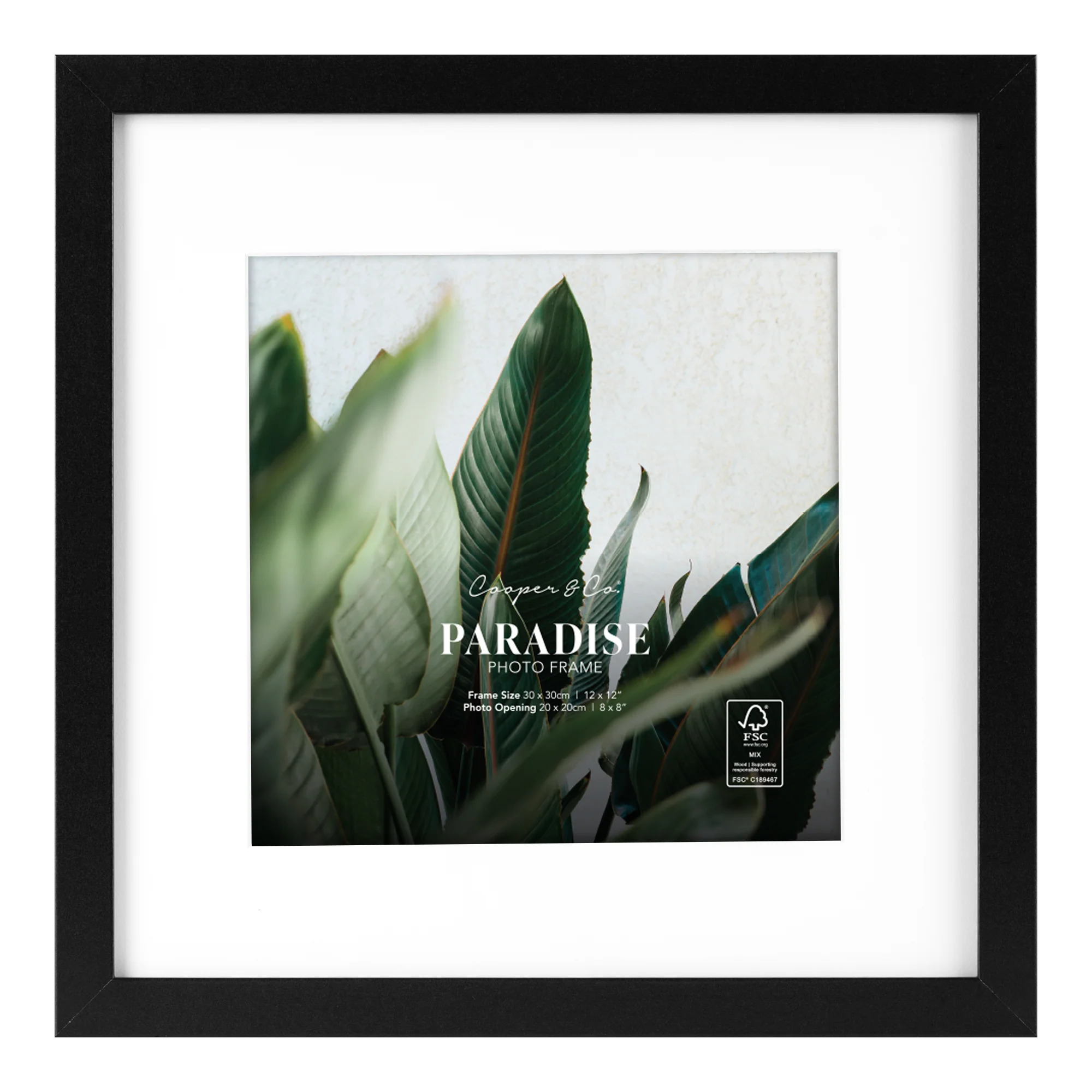 Set Of 2 30x30cm Mat to 20x20cm Premium Paradise Wooden Photo Frame - Image 5