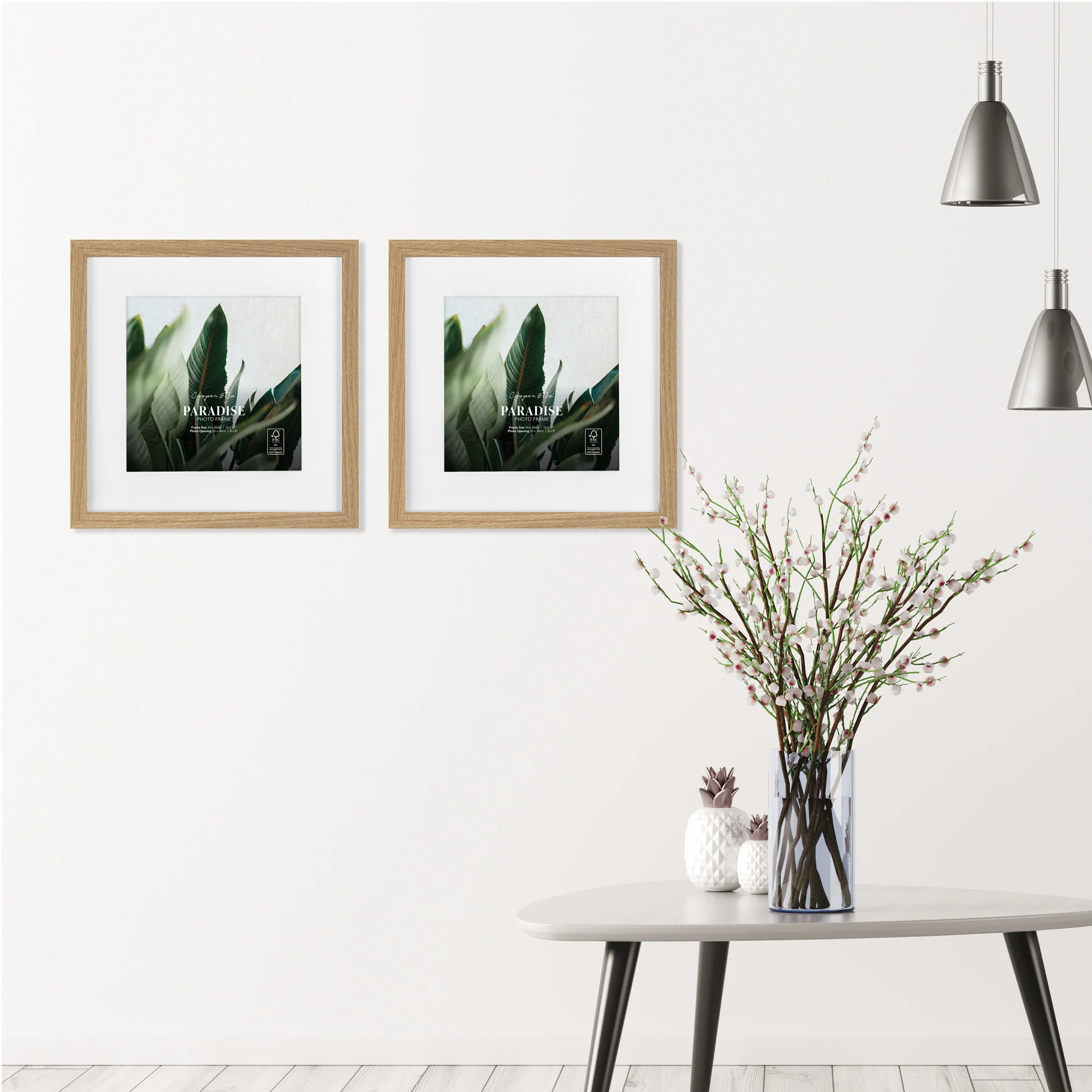Set Of 2 30x30cm Mat to 20x20cm Premium Paradise Wooden Photo Frame - Image 9