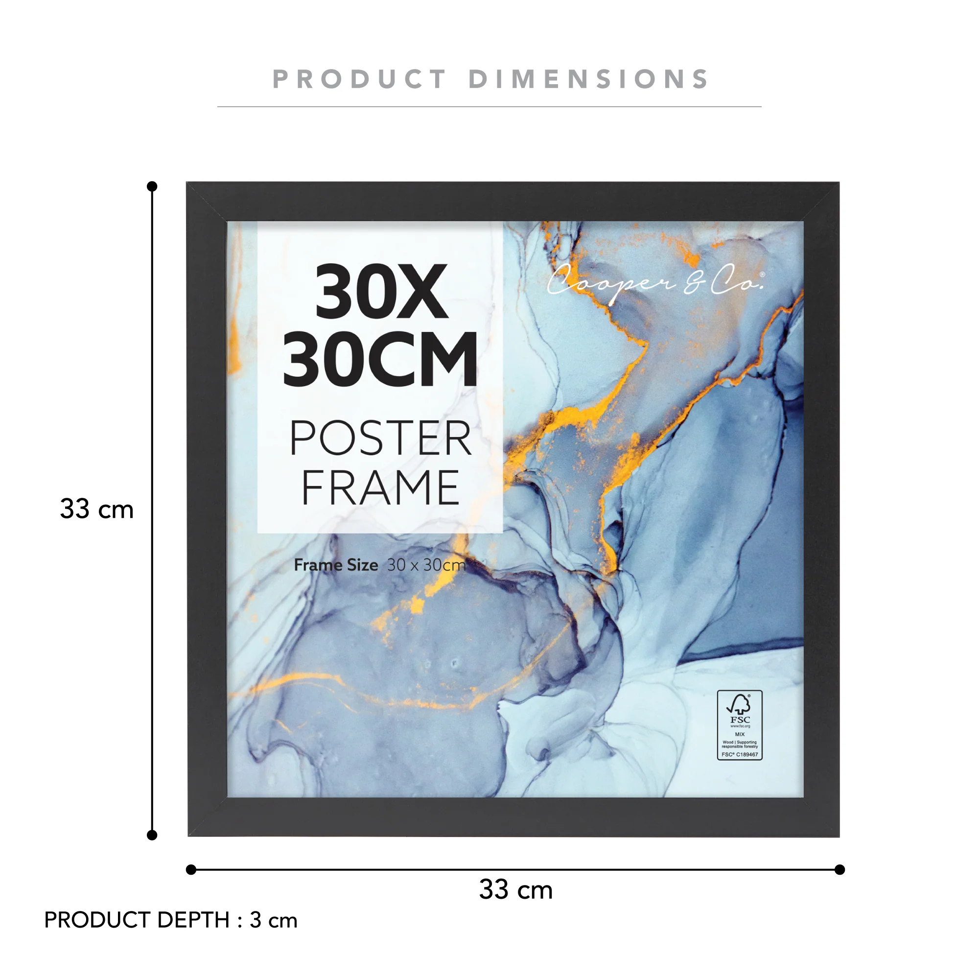 Set of 2 30x30cm Poster Photo Frames - Image 3