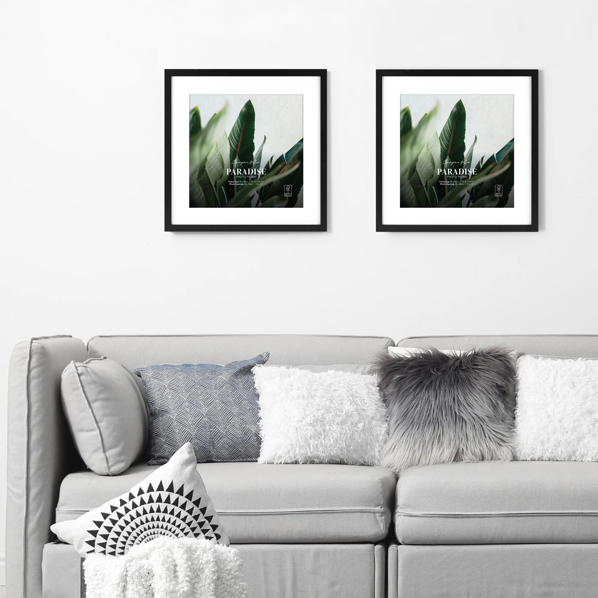 Set Of 2 40x40cm Mat to 30x30cm Premium Paradise Wooden Photo Frame - Image 2