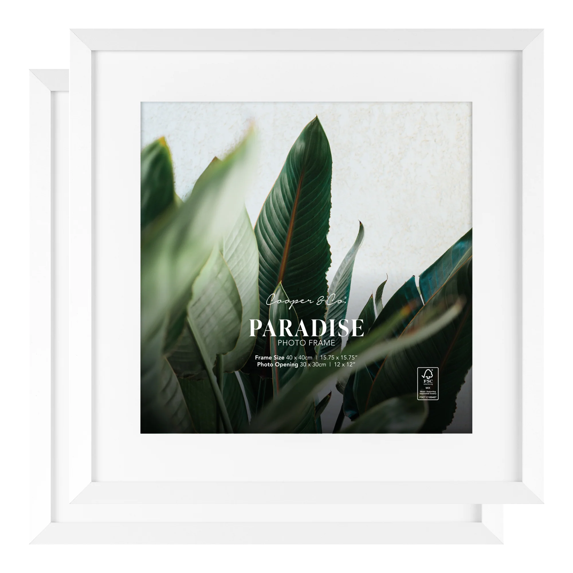 Set Of 2 40x40cm Mat to 30x30cm Premium Paradise Wooden Photo Frame - Image 20