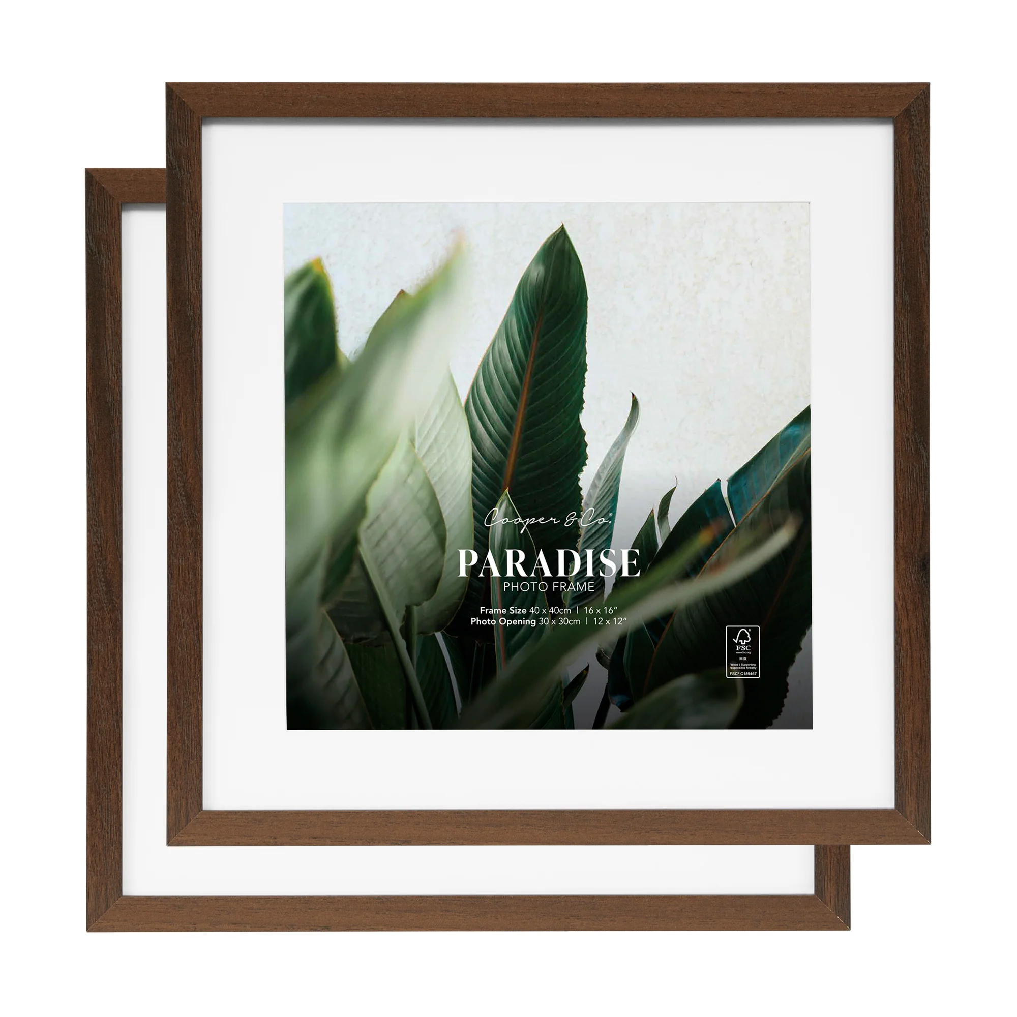 Set Of 2 40x40cm Mat to 30x30cm Premium Paradise Wooden Photo Frame - Image 22