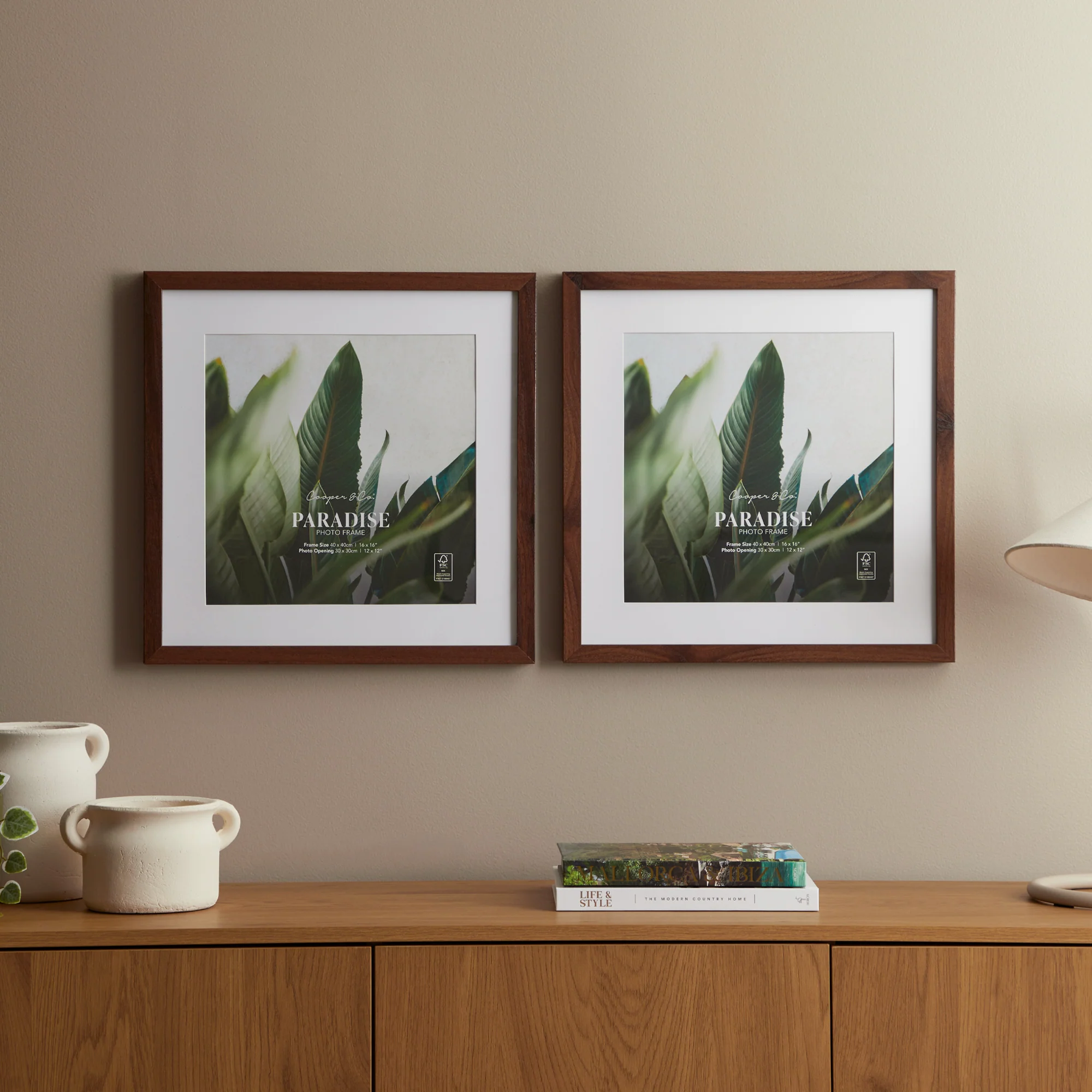 Set Of 2 40x40cm Mat to 30x30cm Premium Paradise Wooden Photo Frame - Image 23