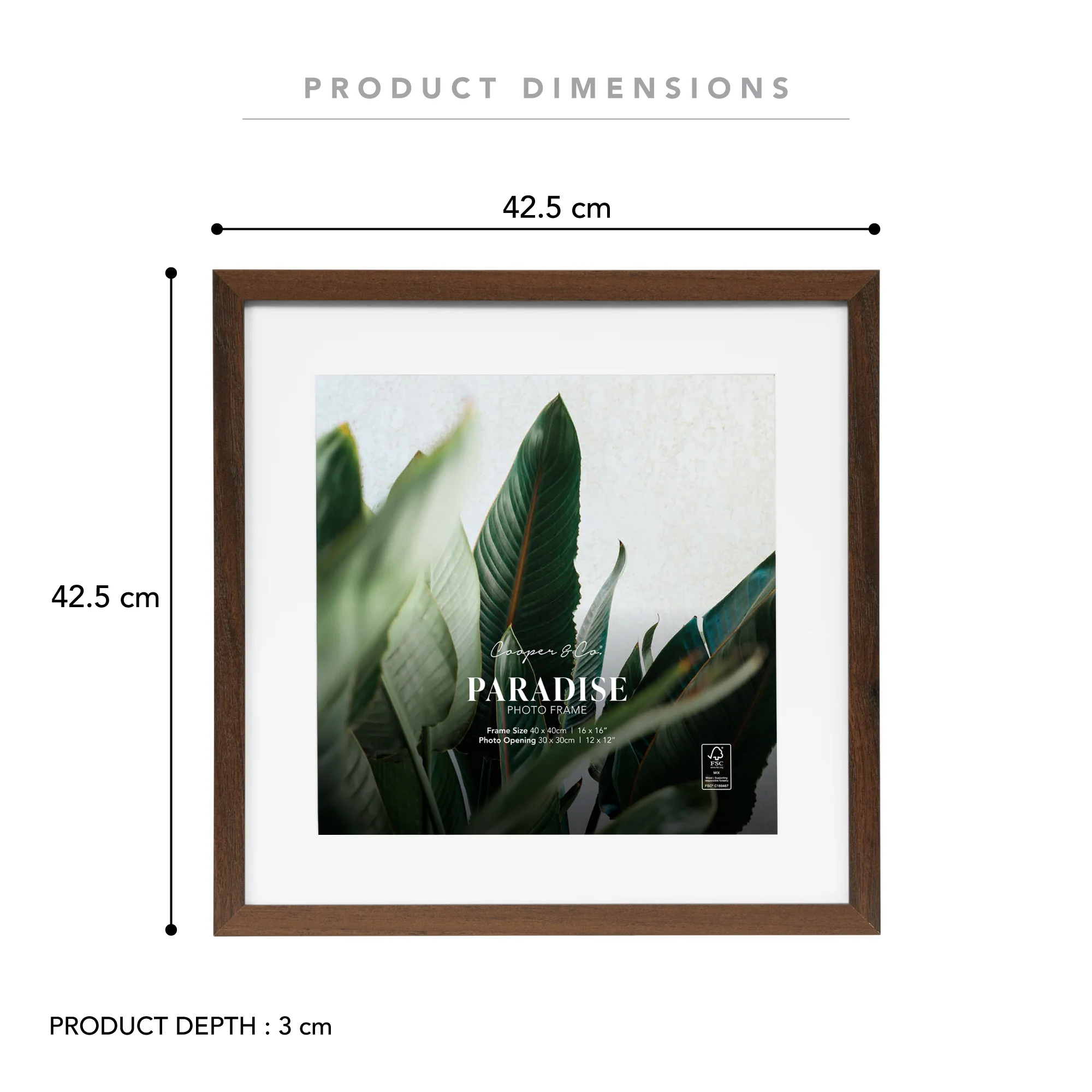 Set Of 2 40x40cm Mat to 30x30cm Premium Paradise Wooden Photo Frame - Image 24