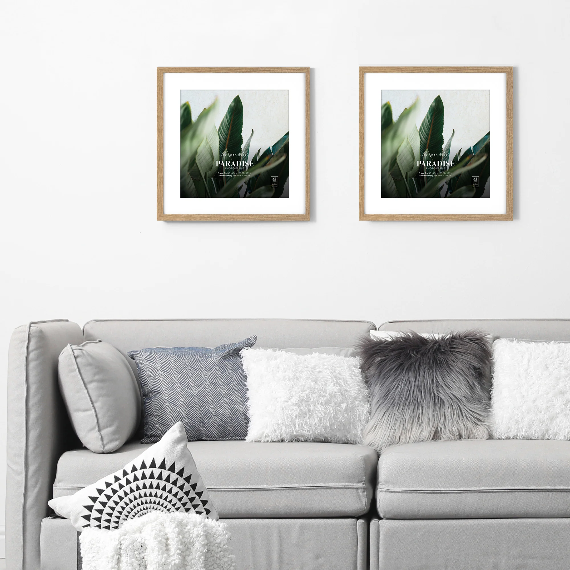 Set Of 2 40x40cm Mat to 30x30cm Premium Paradise Wooden Photo Frame - Image 9