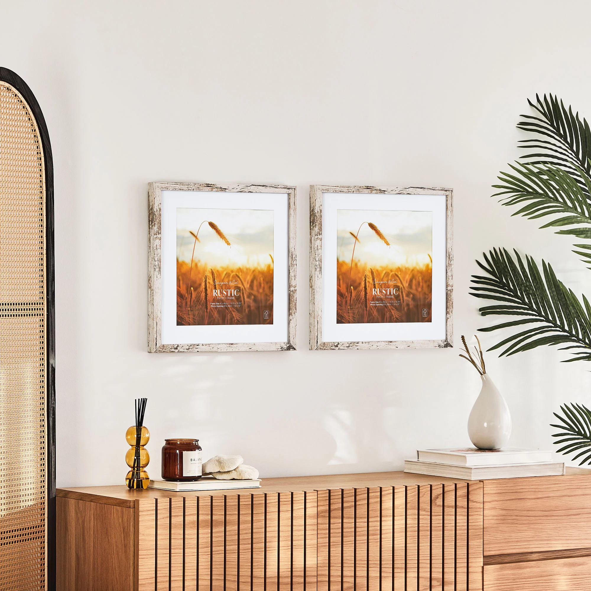 Set Of 2 40x40cm Mat to 30x30cm Premium Rustic Wooden Photo Frame - Image 12