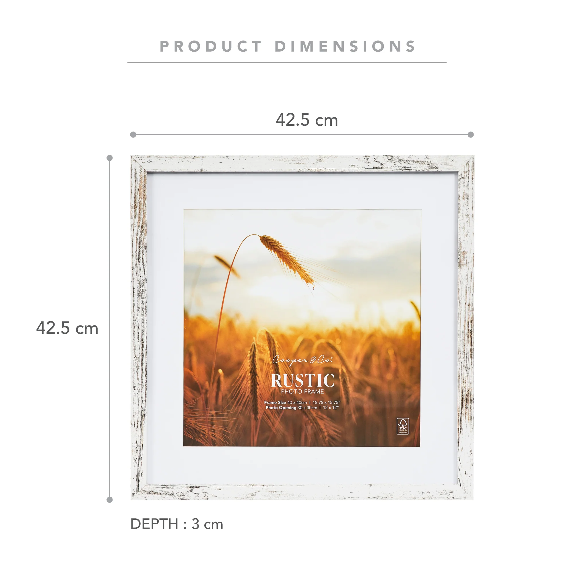 Set Of 2 40x40cm Mat to 30x30cm Premium Rustic Wooden Photo Frame - Image 13