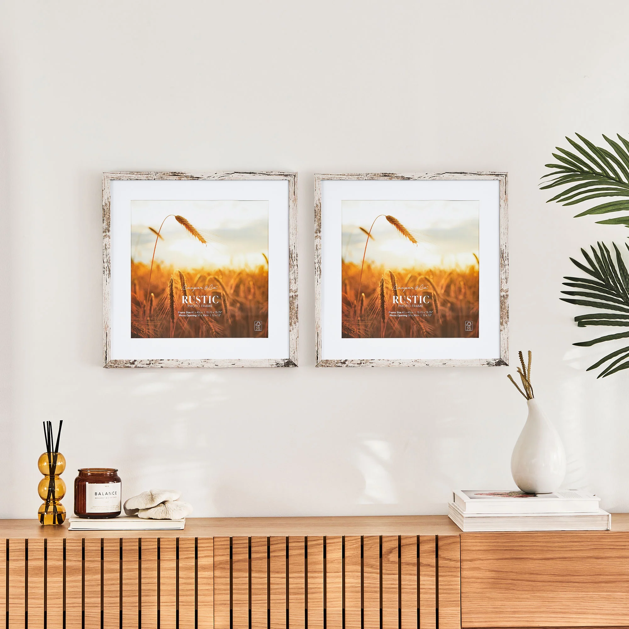 Set Of 2 40x40cm Mat to 30x30cm Premium Rustic Wooden Photo Frame - Image 15