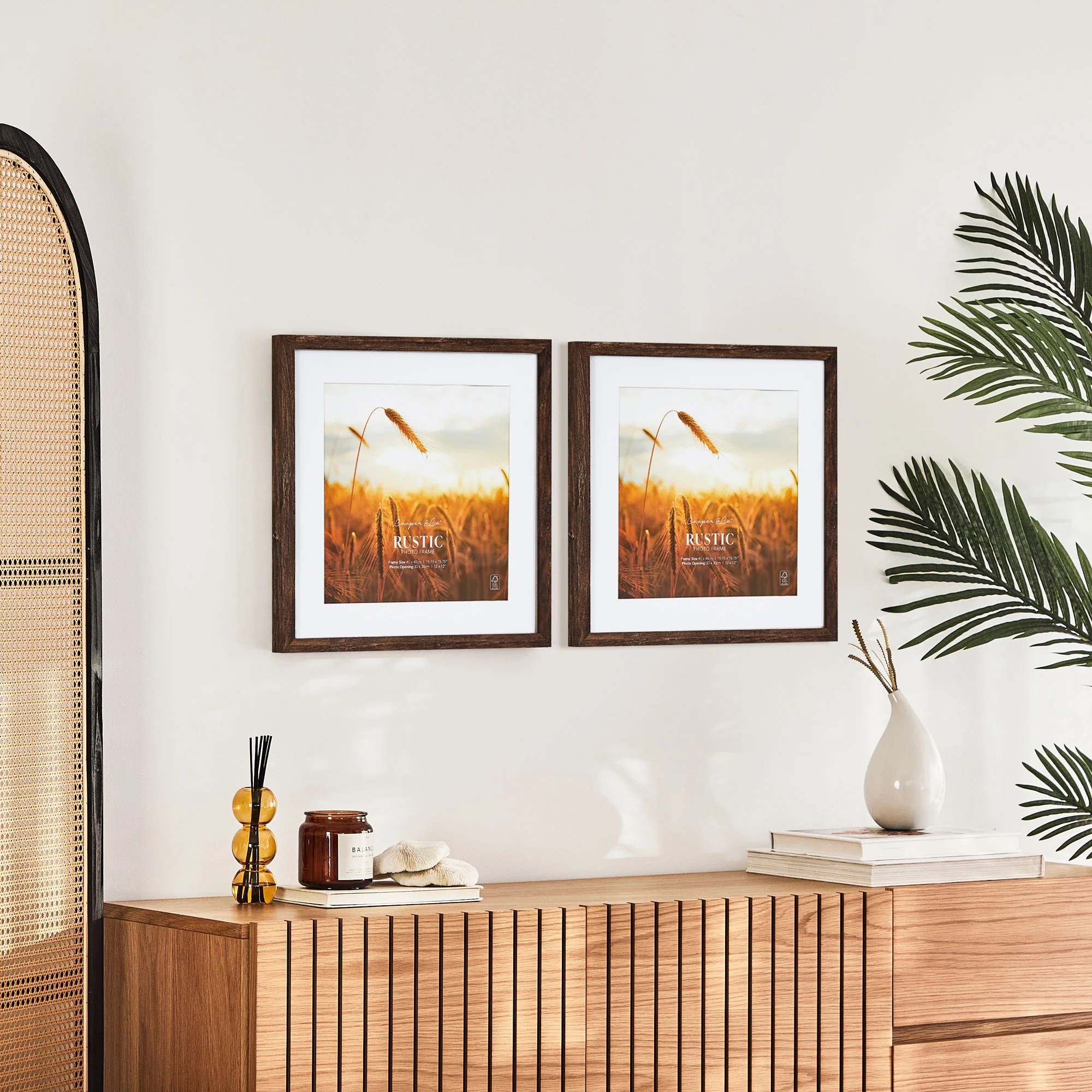 Set Of 2 40x40cm Mat to 30x30cm Premium Rustic Wooden Photo Frame - Image 5