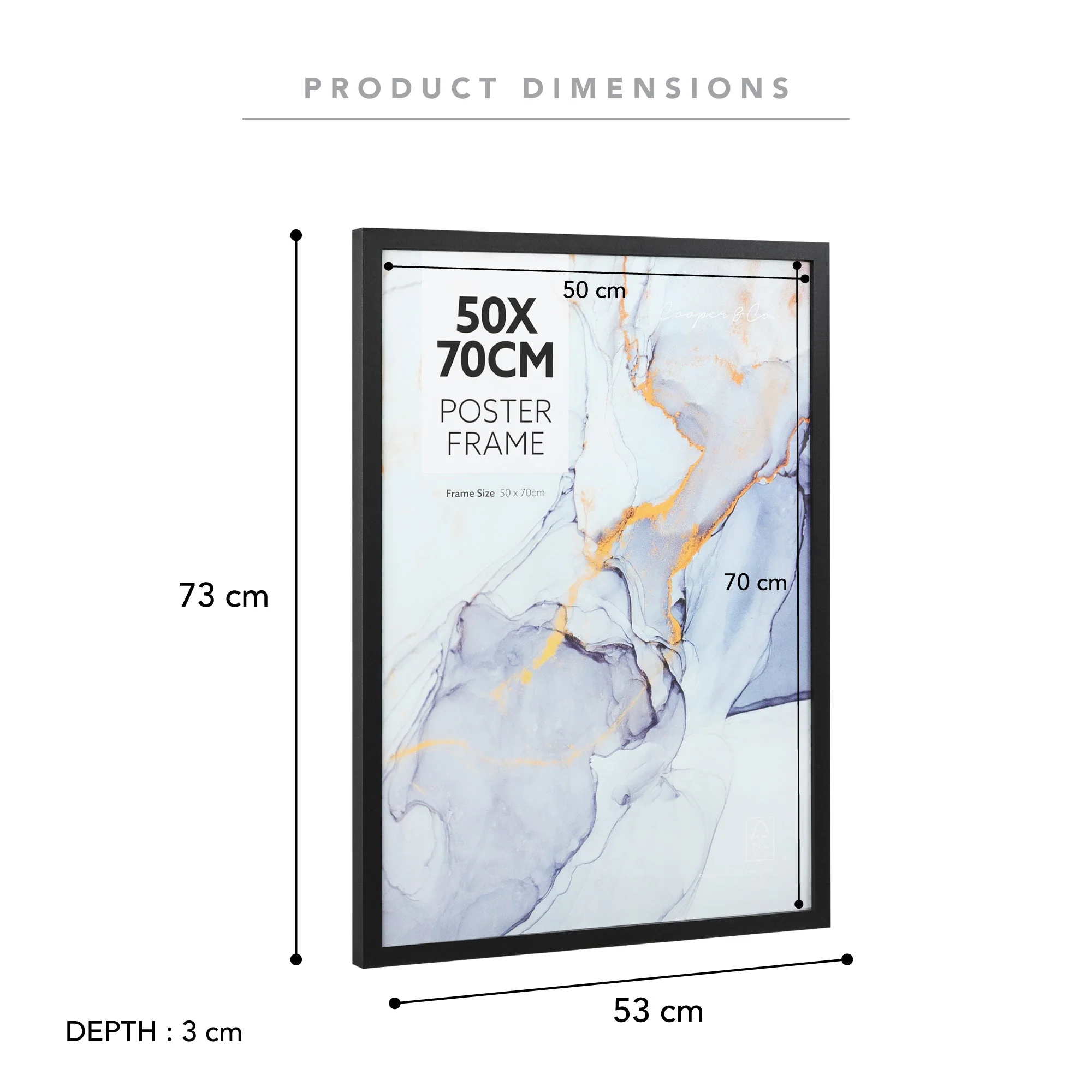 Set of 2 50x70cm Poster Photo Frames - Image 3