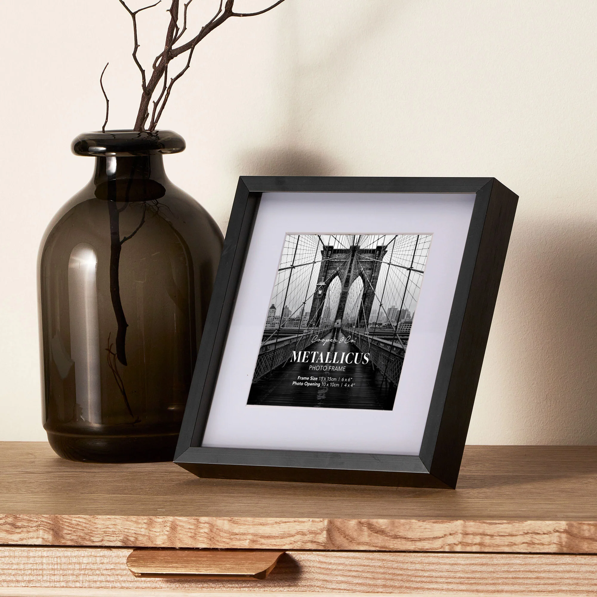 Set Of 2 15x15cm Mat to 10x10cm Premium Metal Photo Frames - Image 2