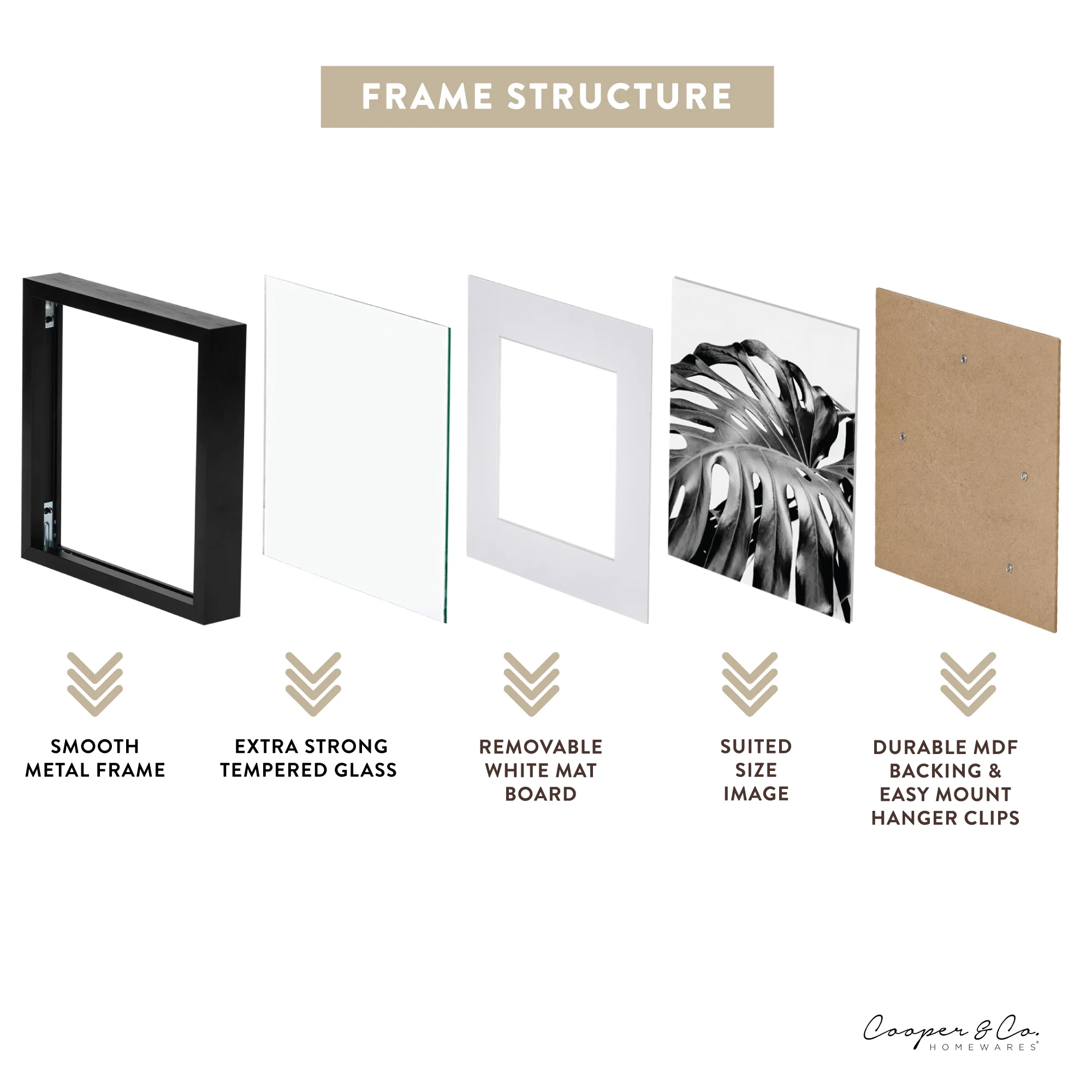 Set Of 2 15x15cm Mat to 10x10cm Premium Metal Photo Frames - Image 4