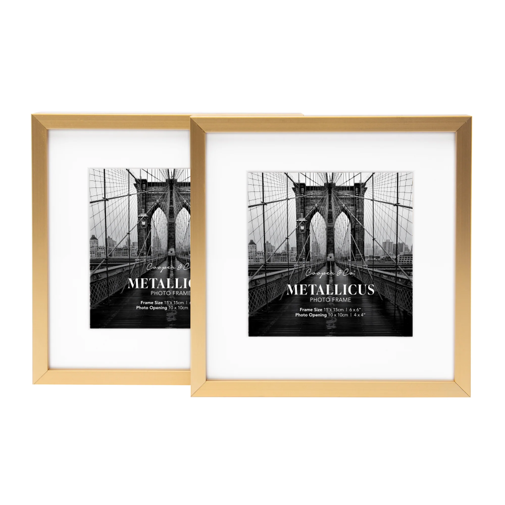 Set Of 2 15x15cm Mat to 10x10cm Premium Metal Photo Frames - Image 9