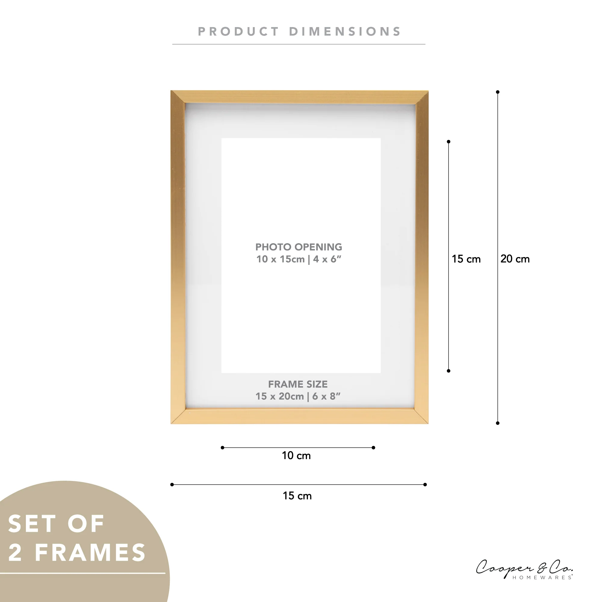 Set Of 2 15x20cm Mat to 10x15cm Premium Metal Photo Frames - Image 11