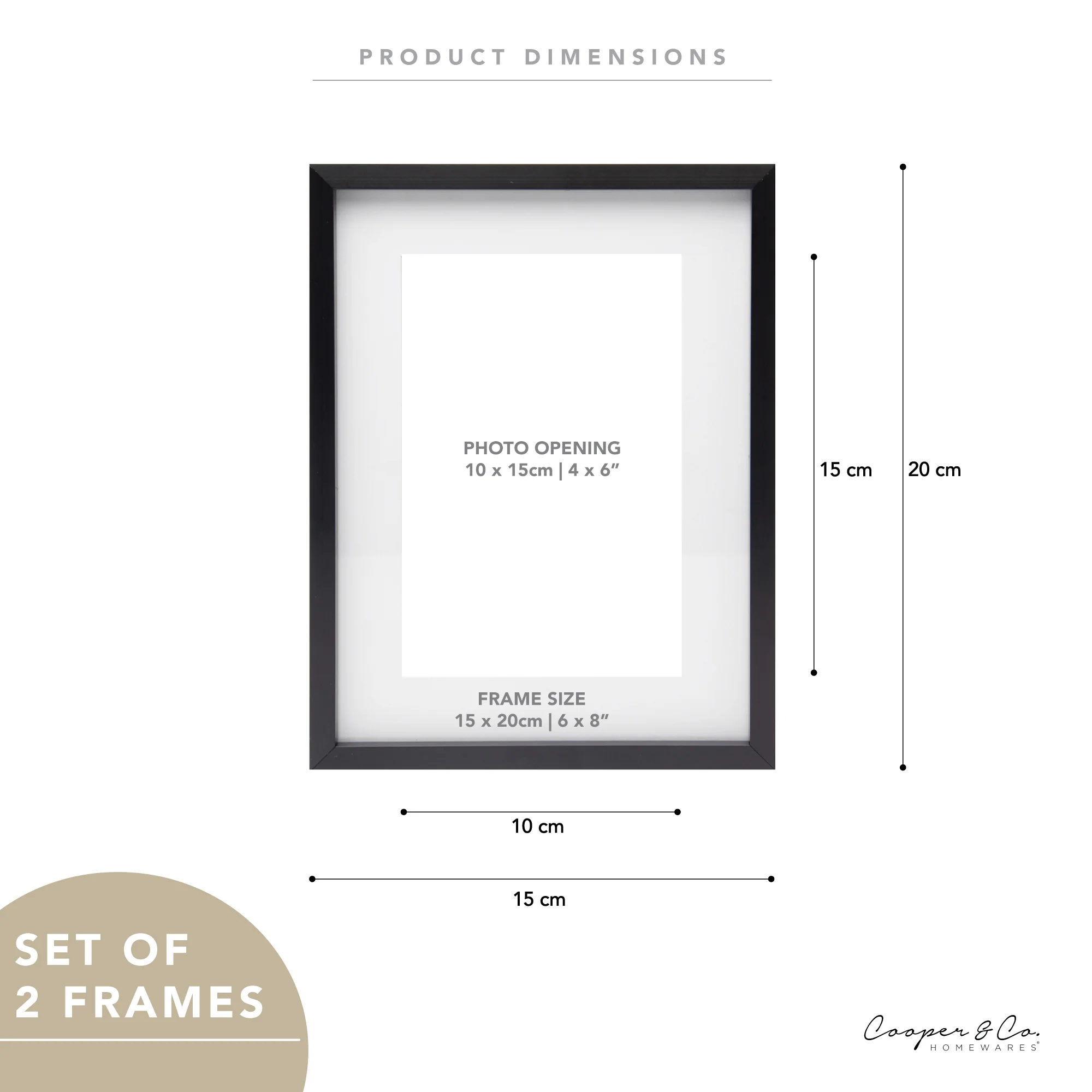 Set Of 2 15x20cm Mat to 10x15cm Premium Metal Photo Frames - Image 3