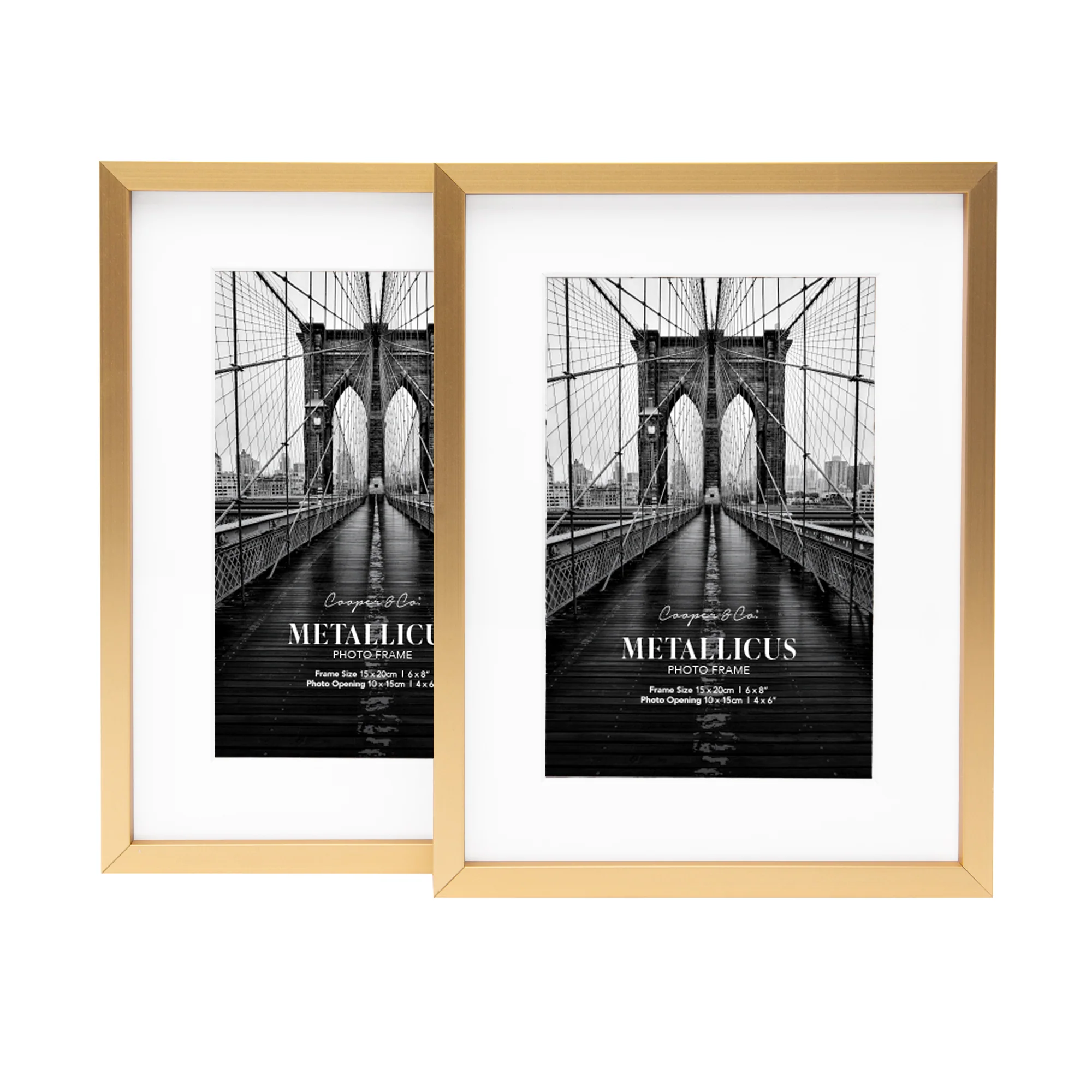 Set Of 2 15x20cm Mat to 10x15cm Premium Metal Photo Frames - Image 9