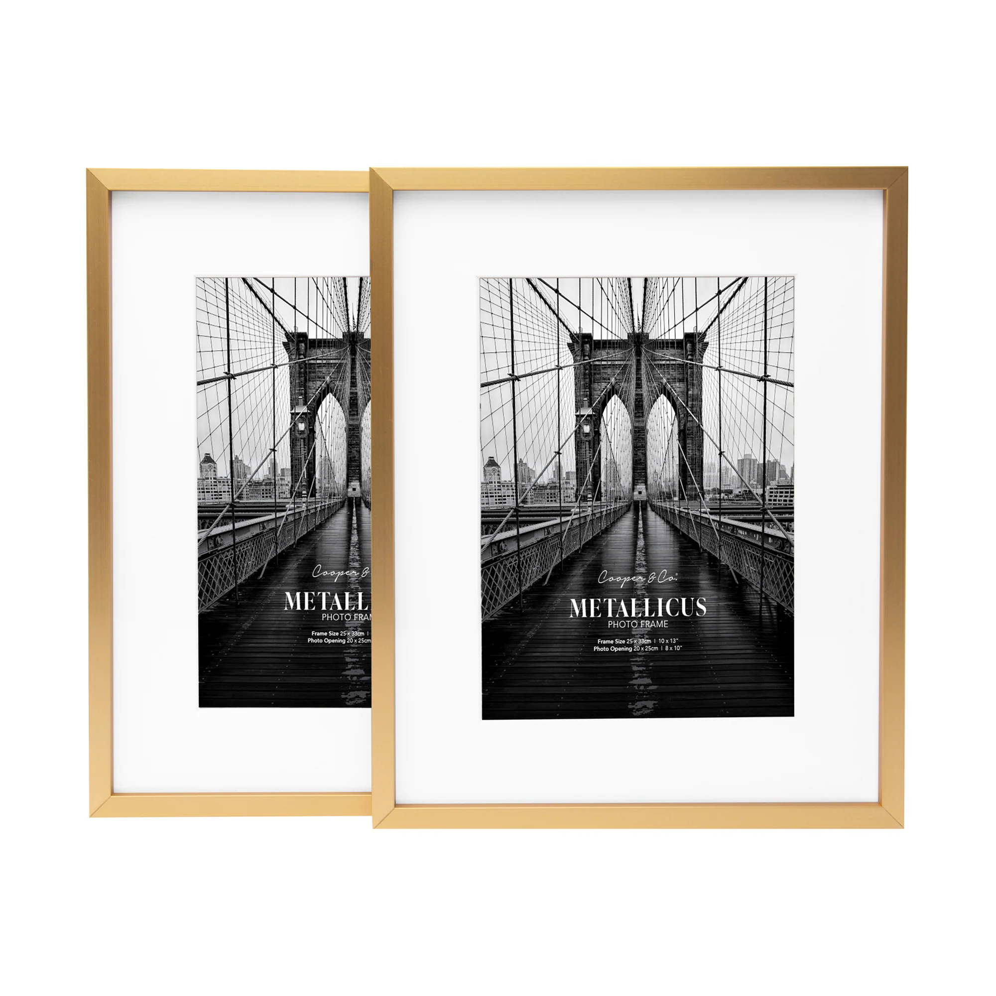 Set Of 2 20x25cm Mat to 13x18cm Premium Metal Photo Frames - Image 9
