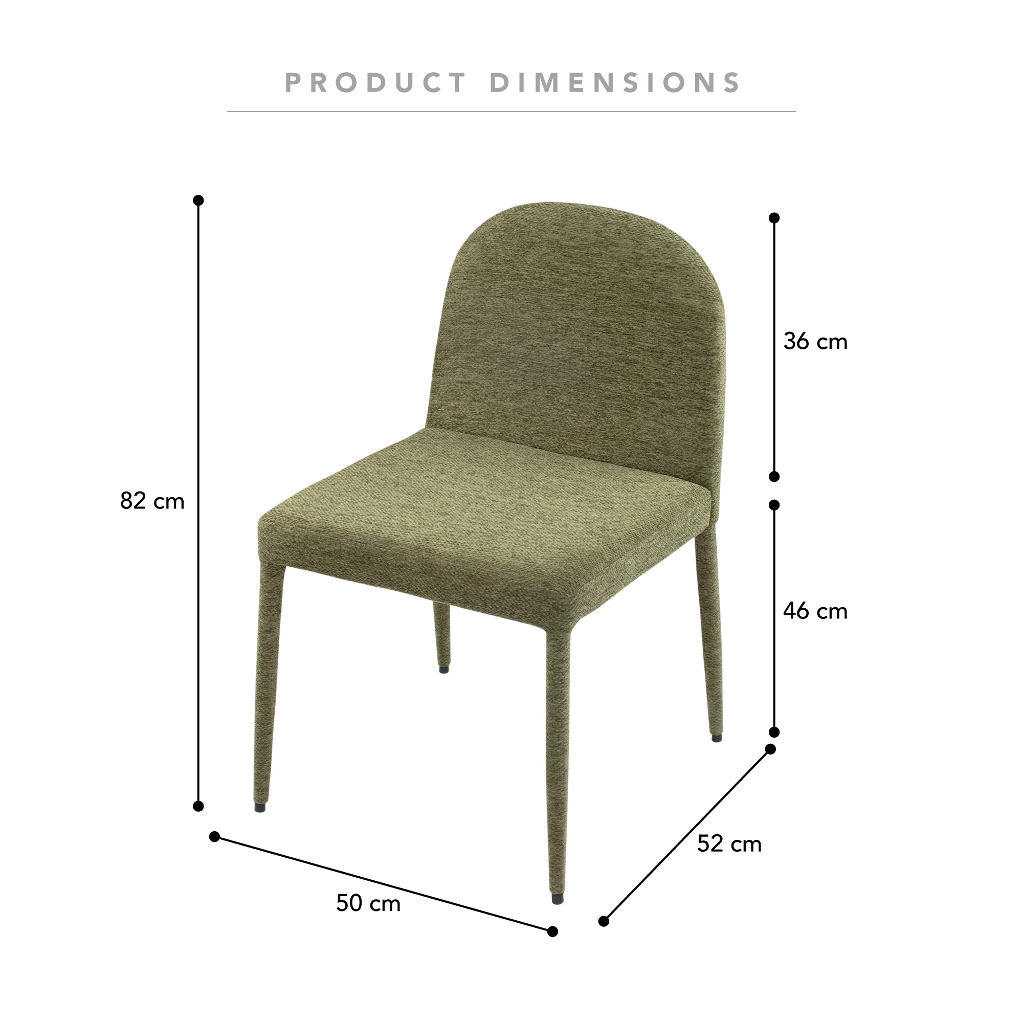 Set of 2 Toledo Dining Chairs Olive - Image 3