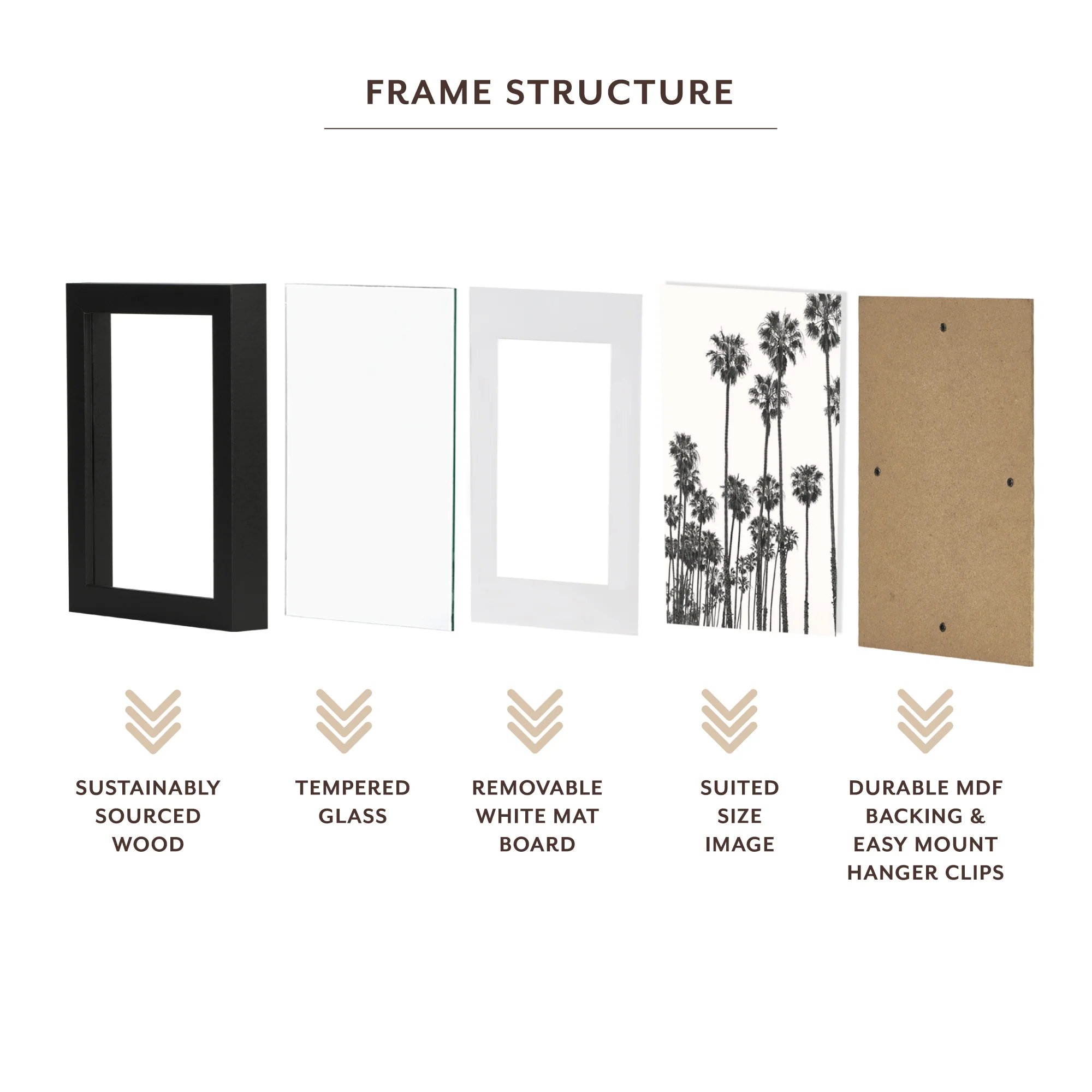 Set Of 4 15x20cm Mat to 10x15cm Premium Paradise Wooden Photo Frame - Image 4