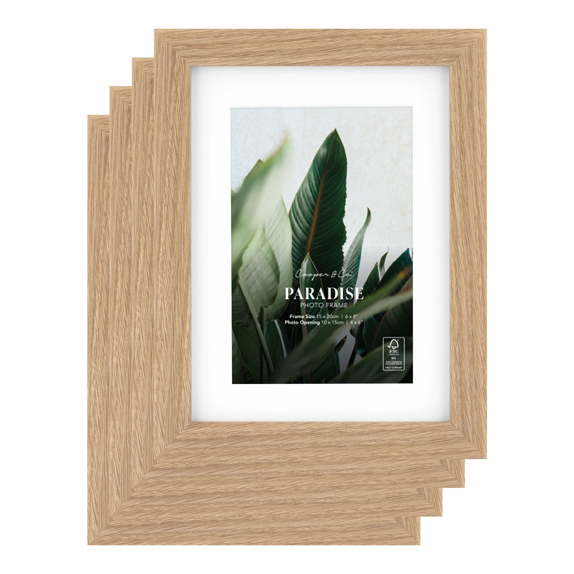 Set Of 4 15x20cm Mat to 10x15cm Premium Paradise Wooden Photo Frame - Image 8