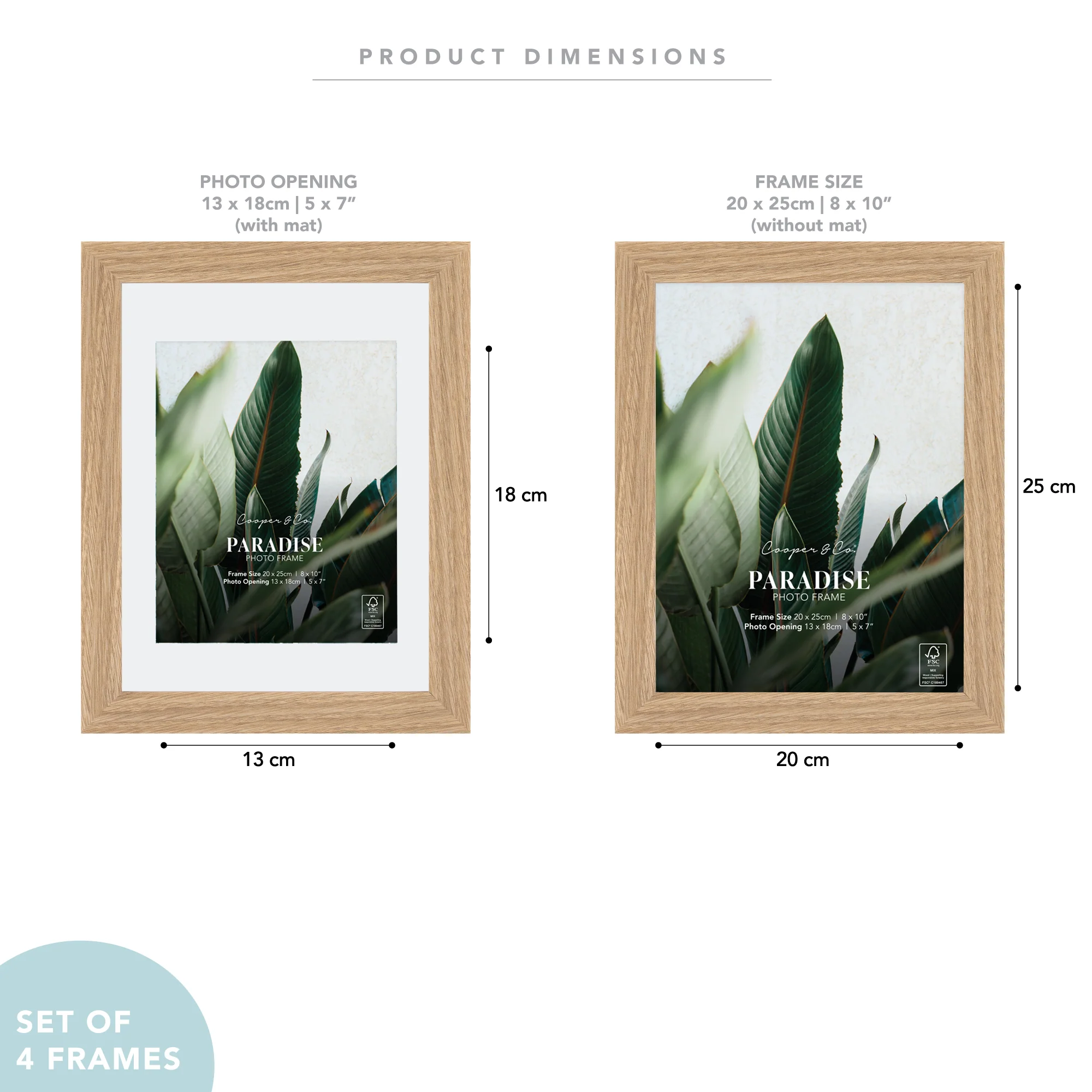 Set Of 4 20x25cm Mat to 13x18cm Premium Paradise Wooden Photo Frame - Image 10