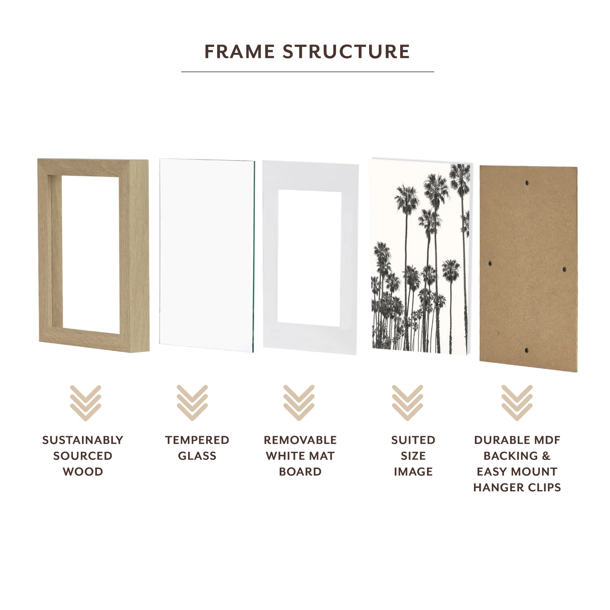Set Of 4 20x25cm Mat to 13x18cm Premium Paradise Wooden Photo Frame - Image 11