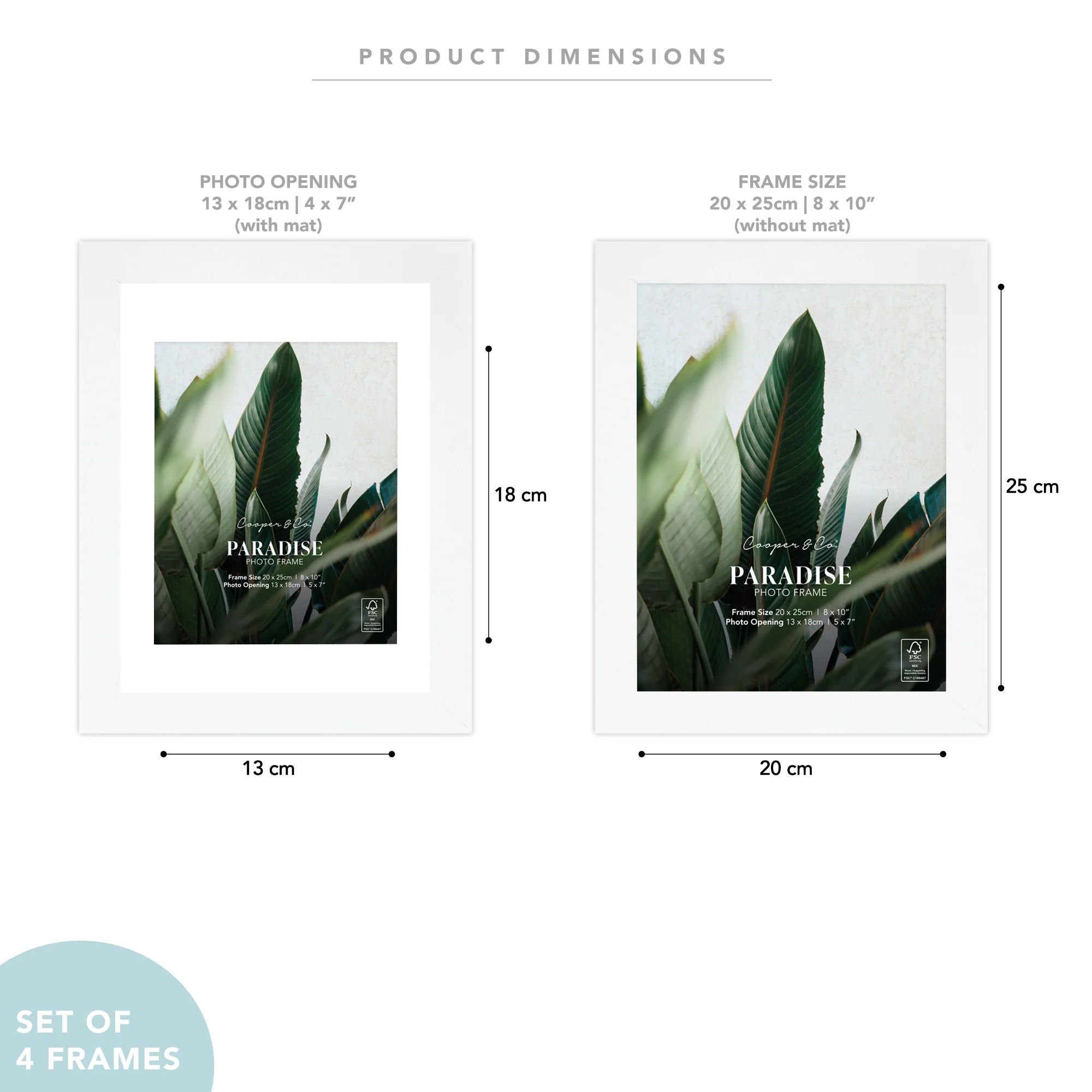Set Of 4 20x25cm Mat to 13x18cm Premium Paradise Wooden Photo Frame - Image 17