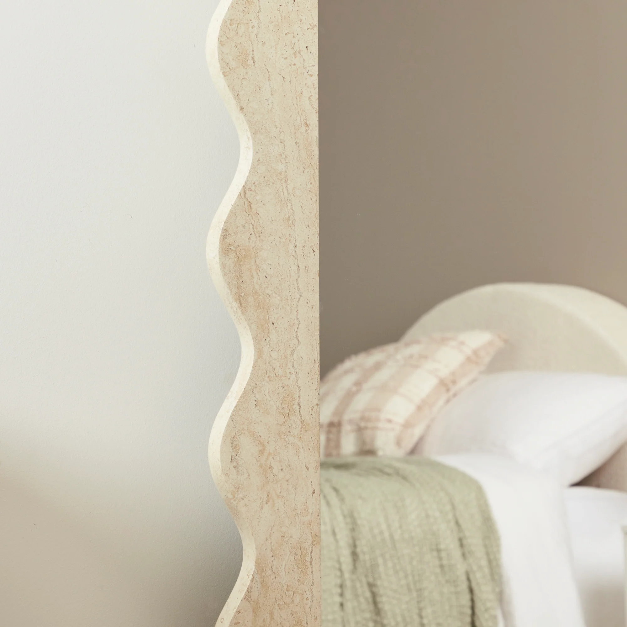 Sienna 180cm Wave Mirror Travertine Look - Image 4